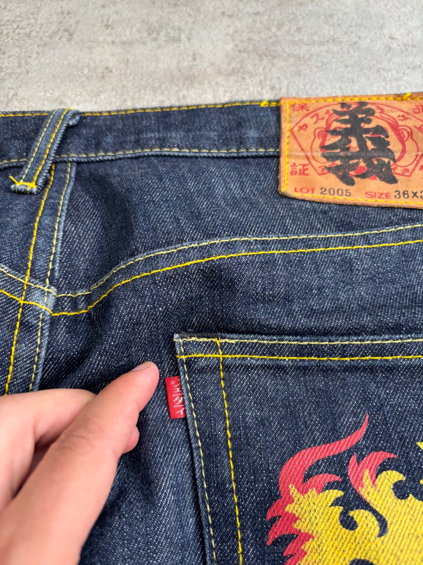 Vaqueros Índigo Evisu 00s Vintage - L