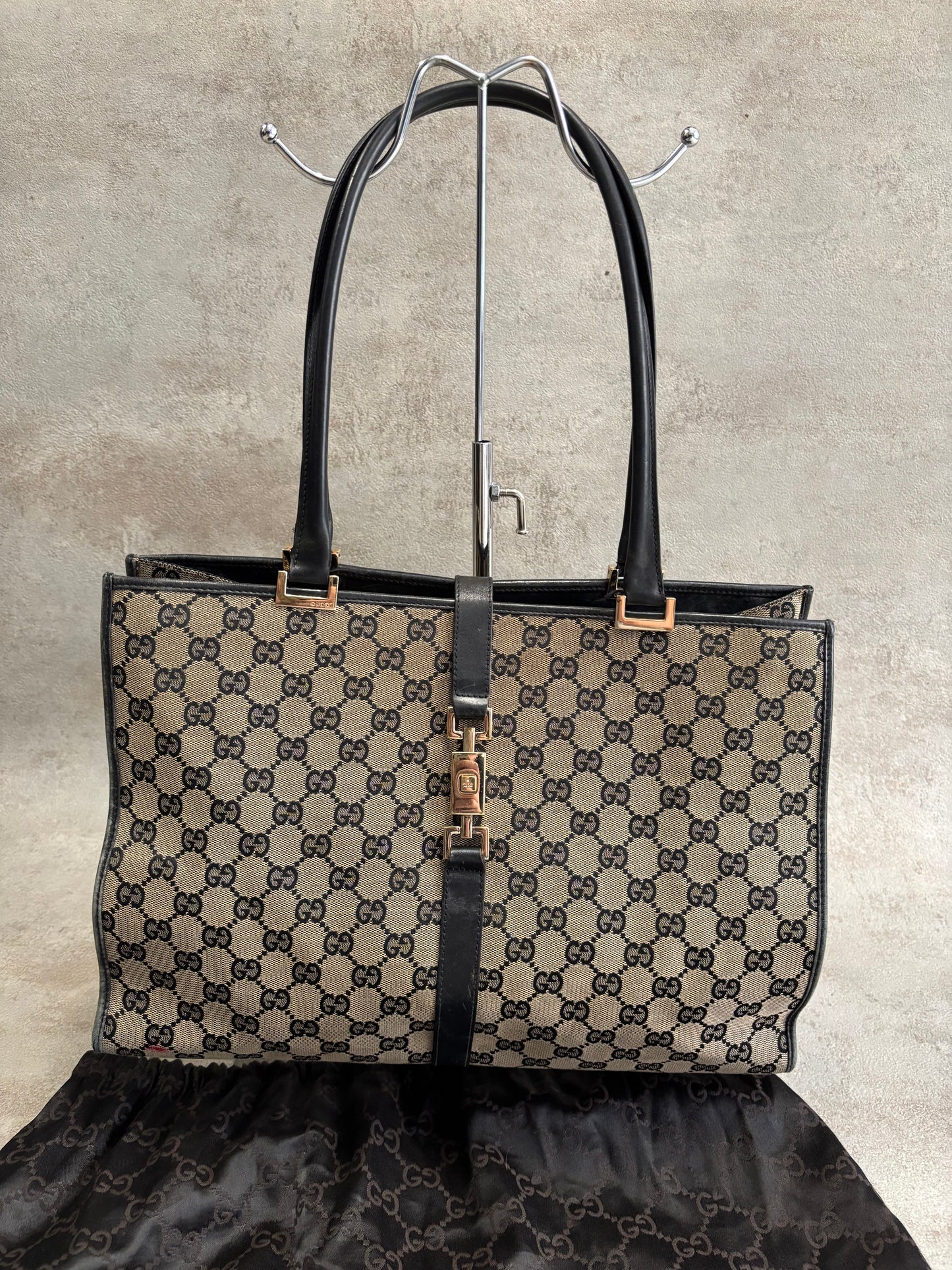 Bolso Totebag de Hombro Jackie Gucci + Guardapolvos Original 00s Vintage