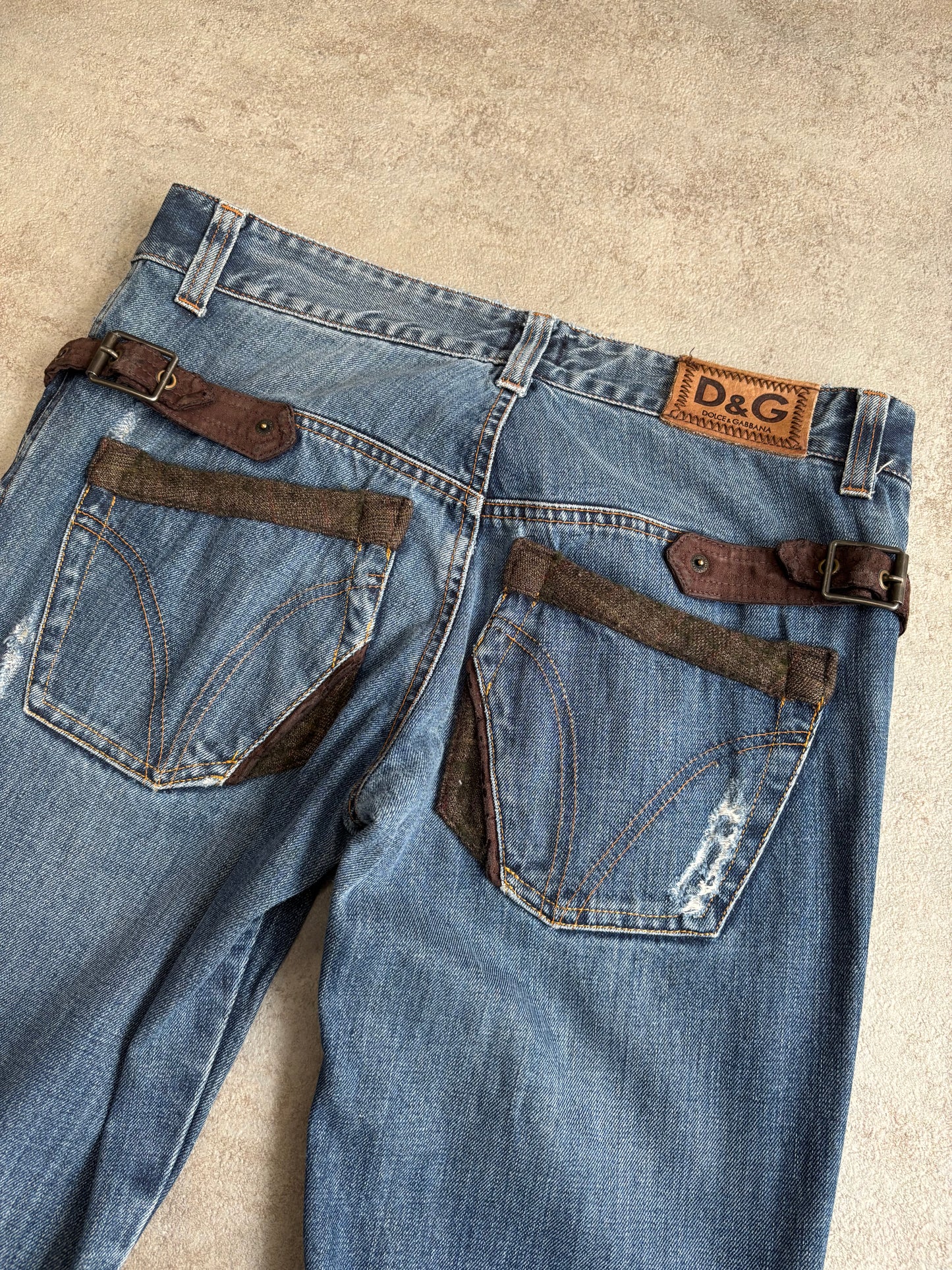 Vaqueros Cuero Dolce & Gabbana 2005 Vintage - S