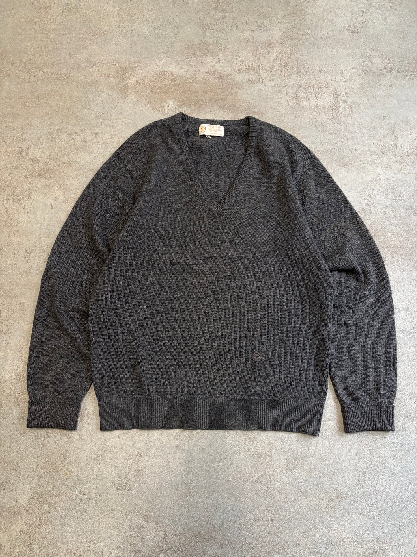 Jersey Cuello Pico Lana Gucci 80s Vintage - M