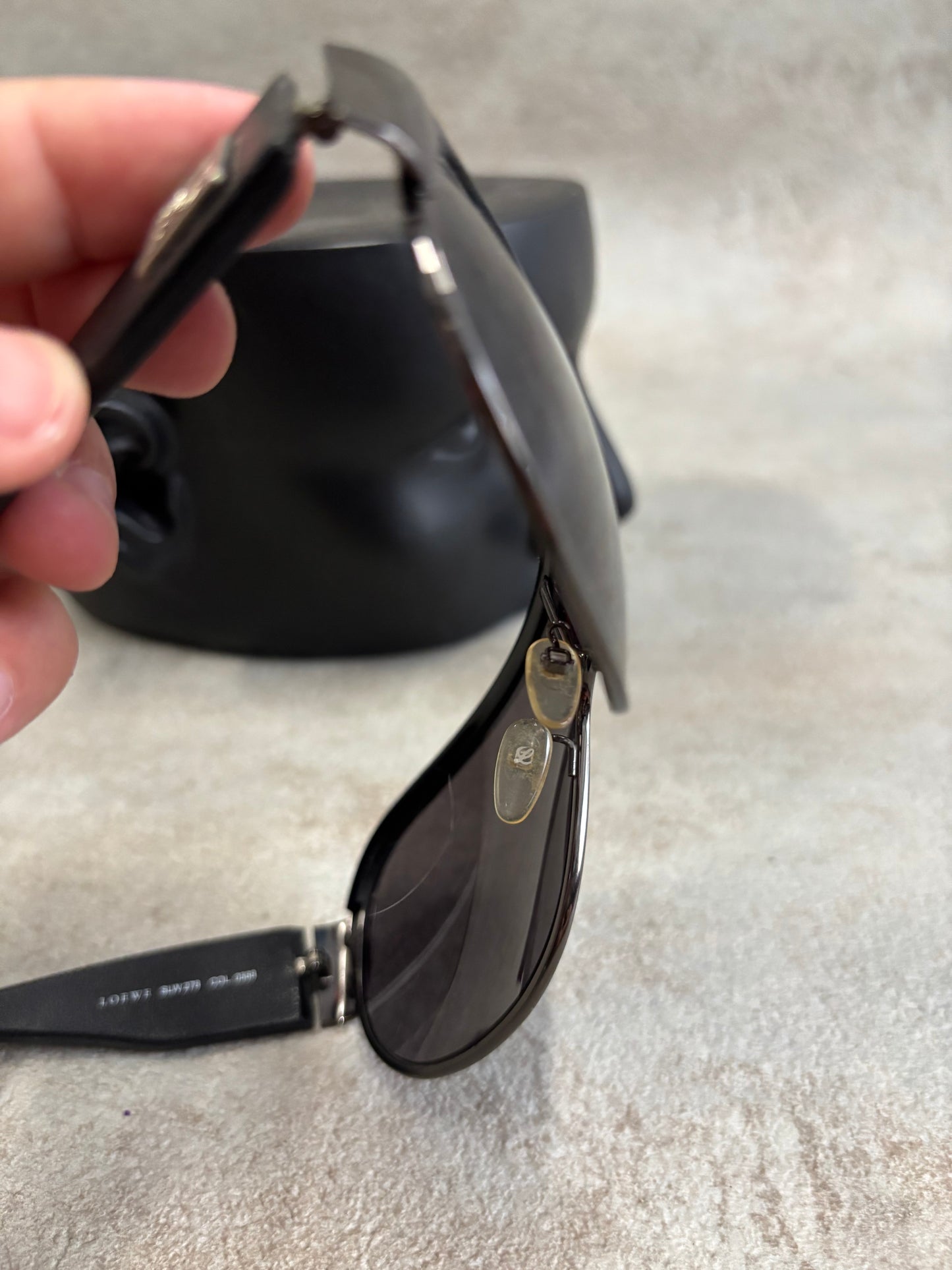 Gafas Aviador Pantalla Loewe Patilla Cuero 00s Vintage