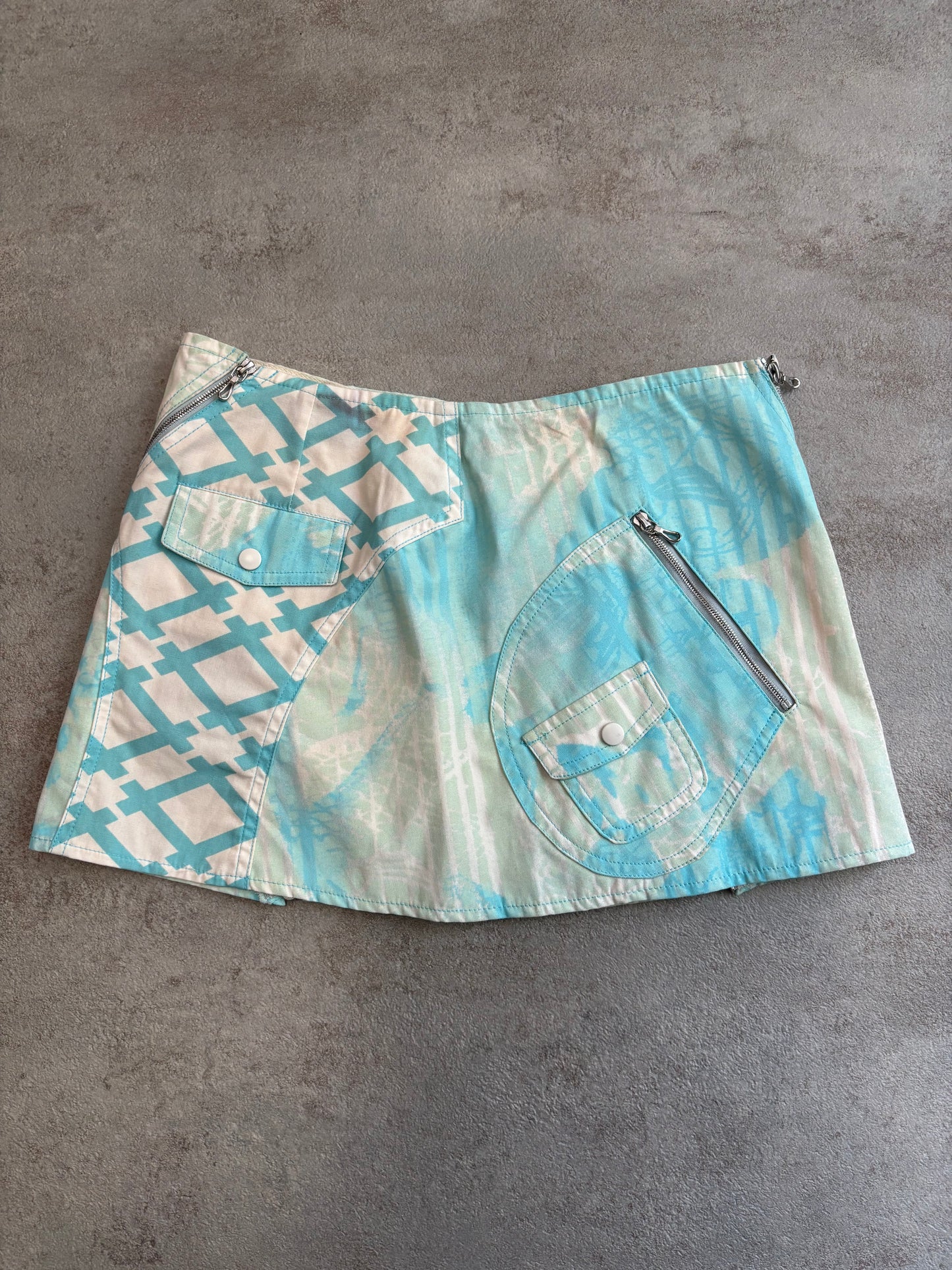 Falda Asimétrica Custo Barcelona 00s Vintage - S