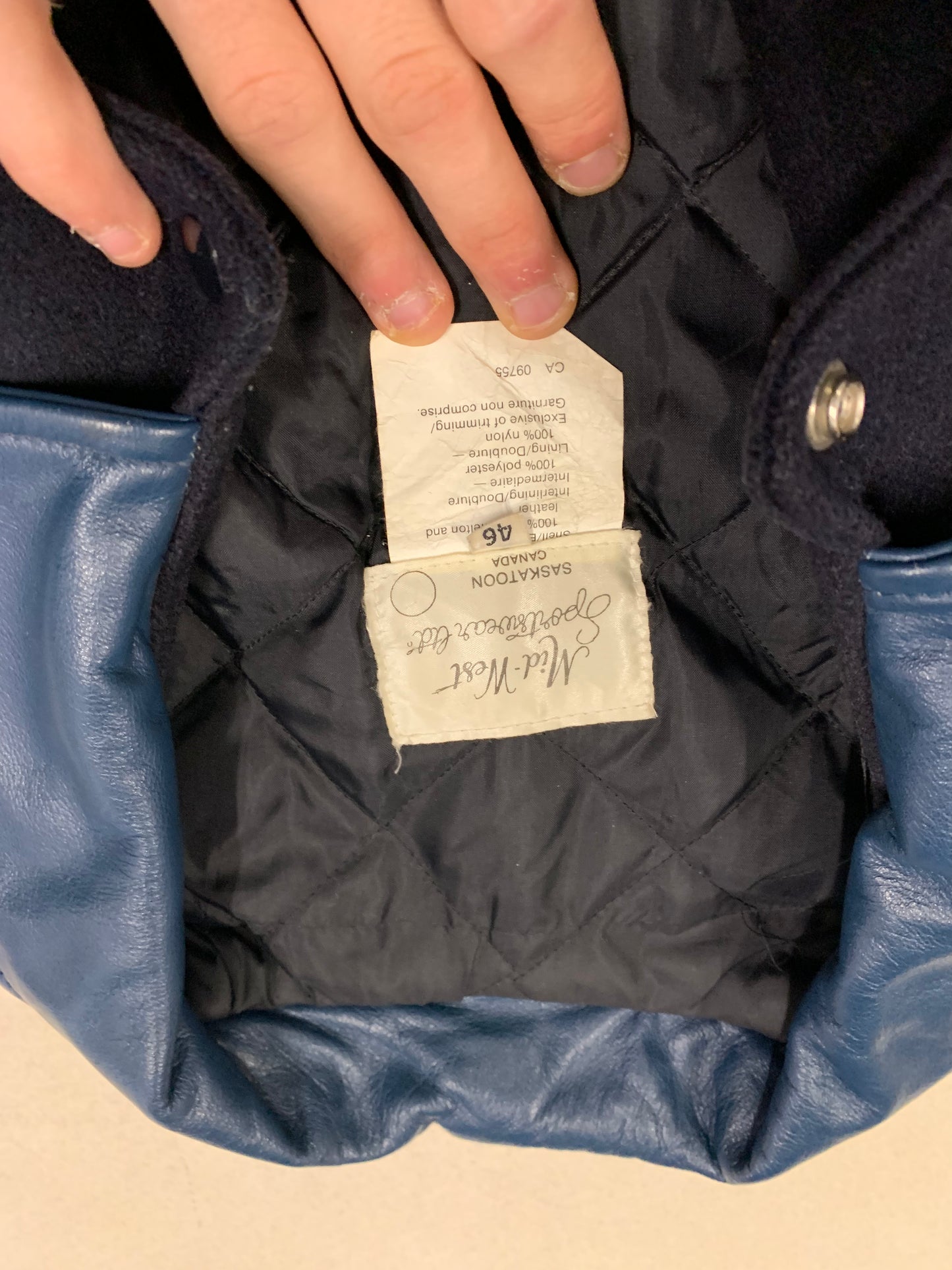 Chaqueta Varsity Leather Made In USA 90’s - L