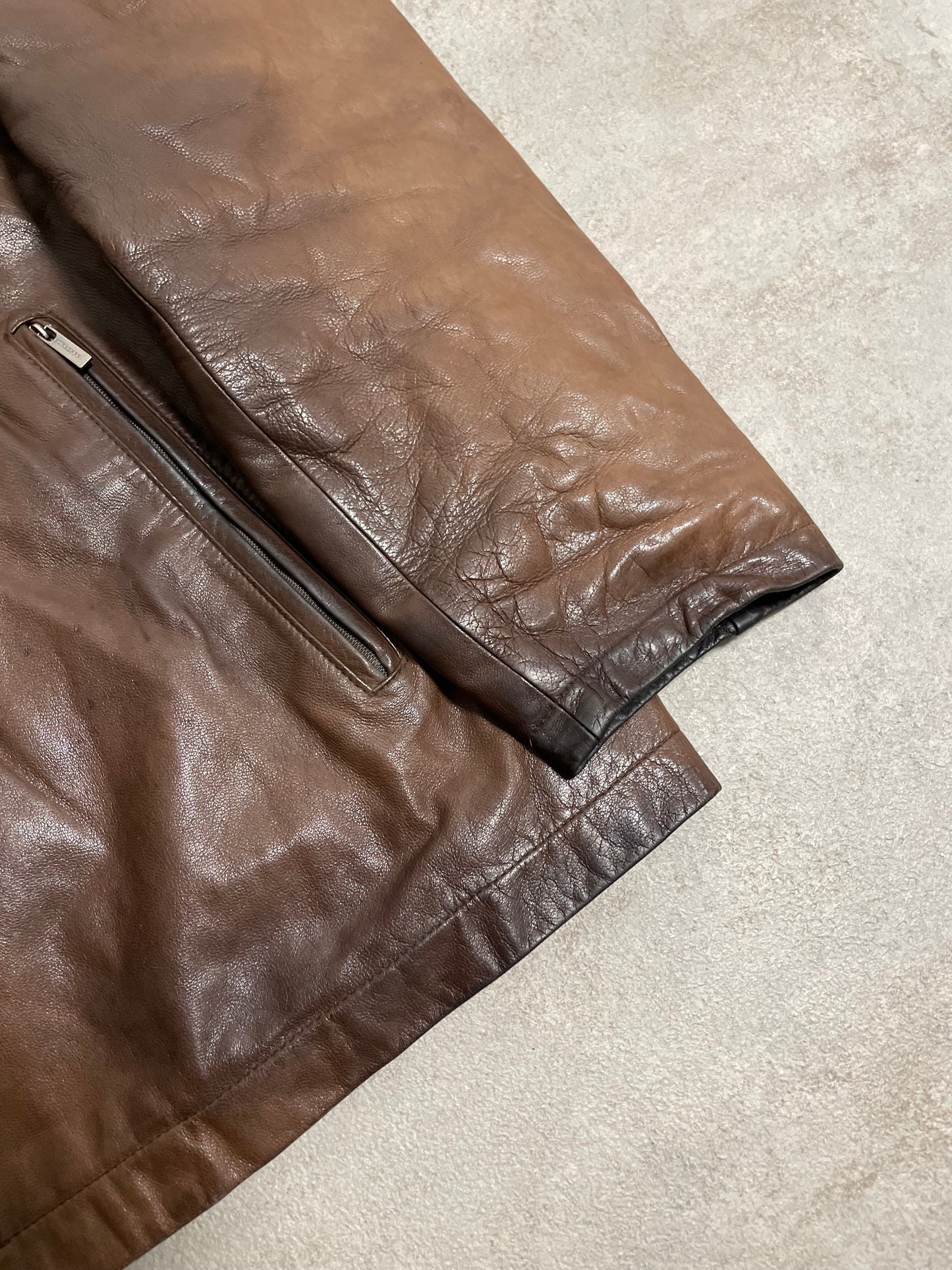 Chaqueta Piel Faded Burberry 00s Vintage - M