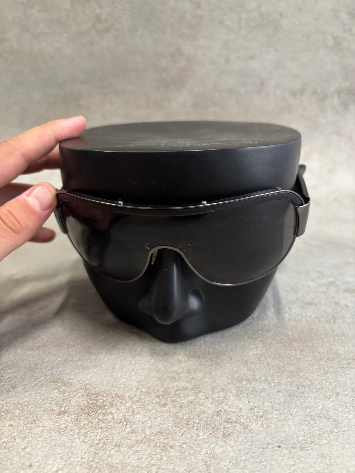 Gafas Aviador Pantalla Loewe Patilla Cuero 00s Vintage