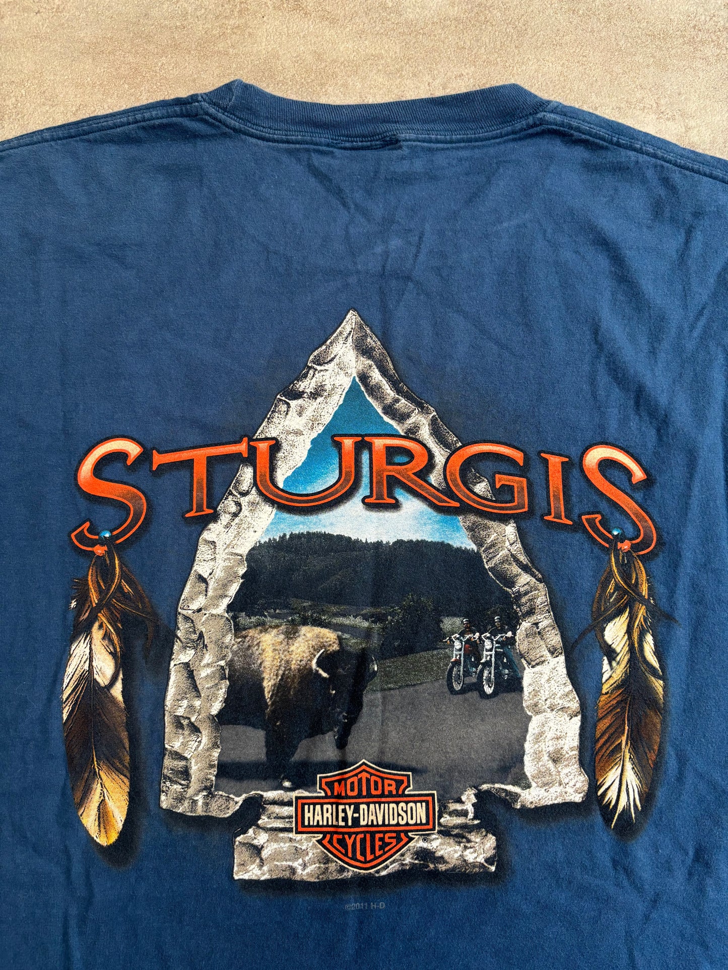 Camiseta Gráfica Harley Davidson South Dakota Sturgis 2011 - XL