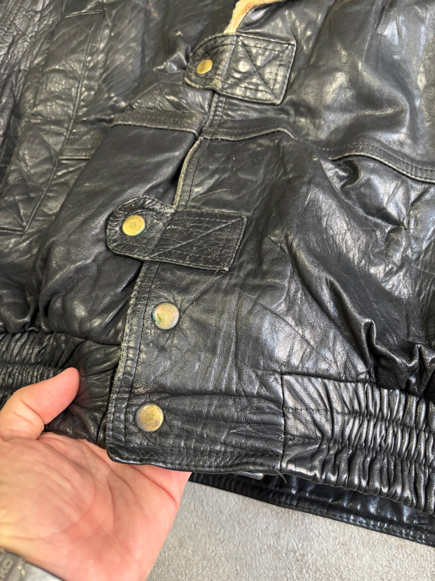 Chaqueta Cargo Cuero Cortefiel 00s Vintage - M