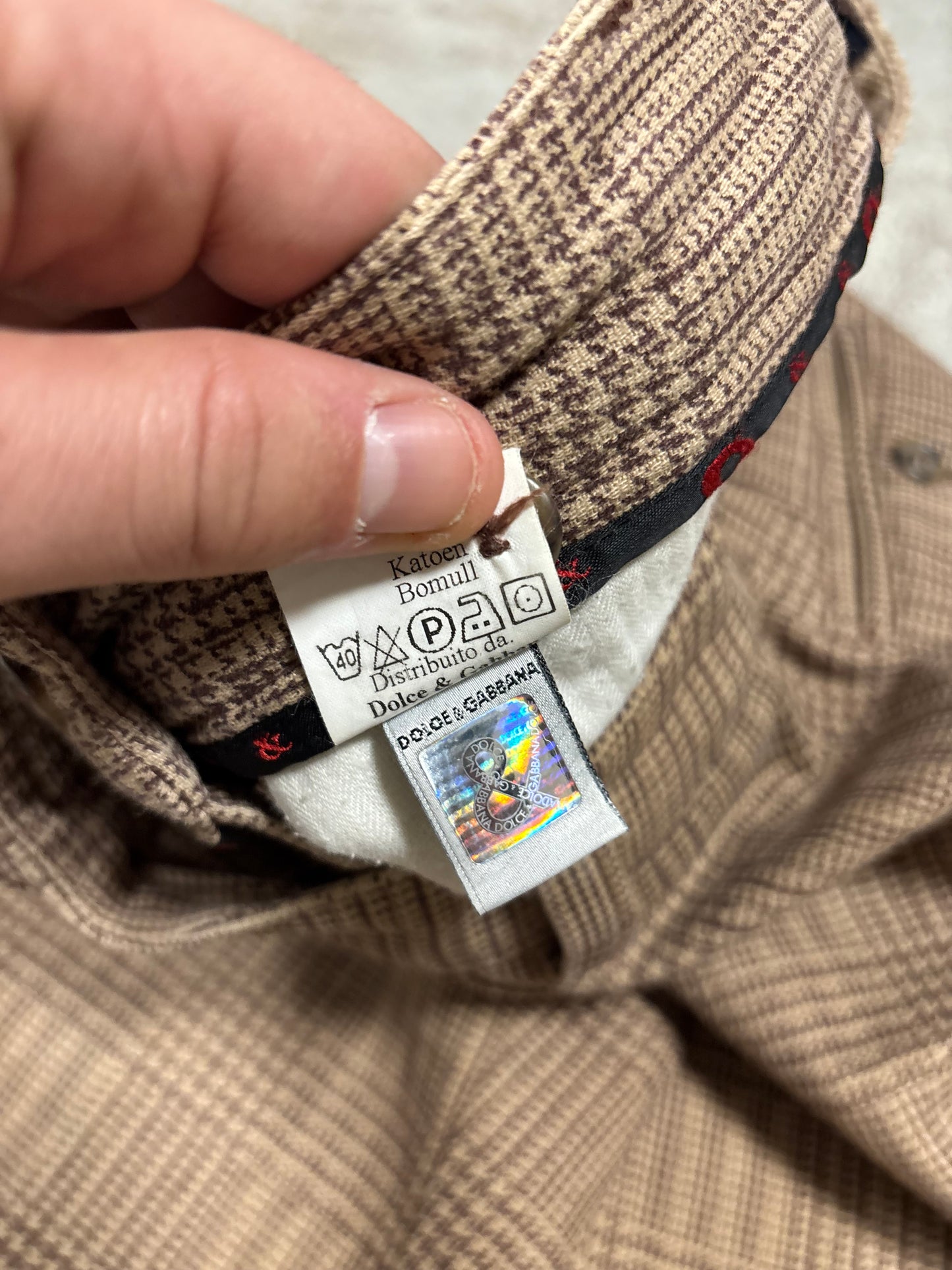 Pantalones Cuadros Traje Dolce & Gabbana 00s Vintage - M