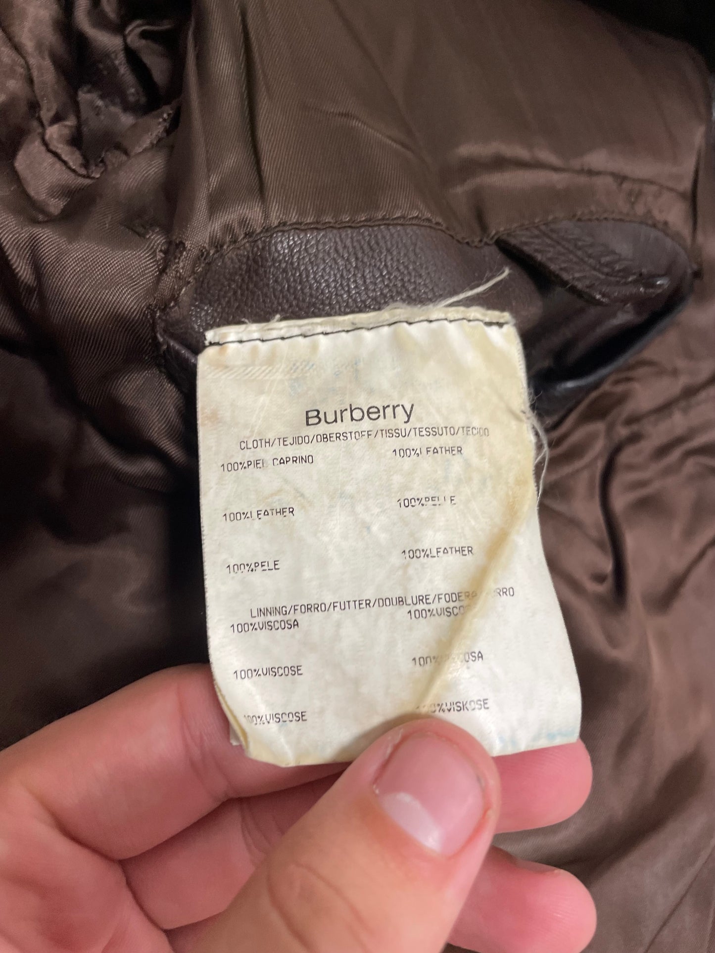 Chaqueta Piel Faded Burberry 00s Vintage - M