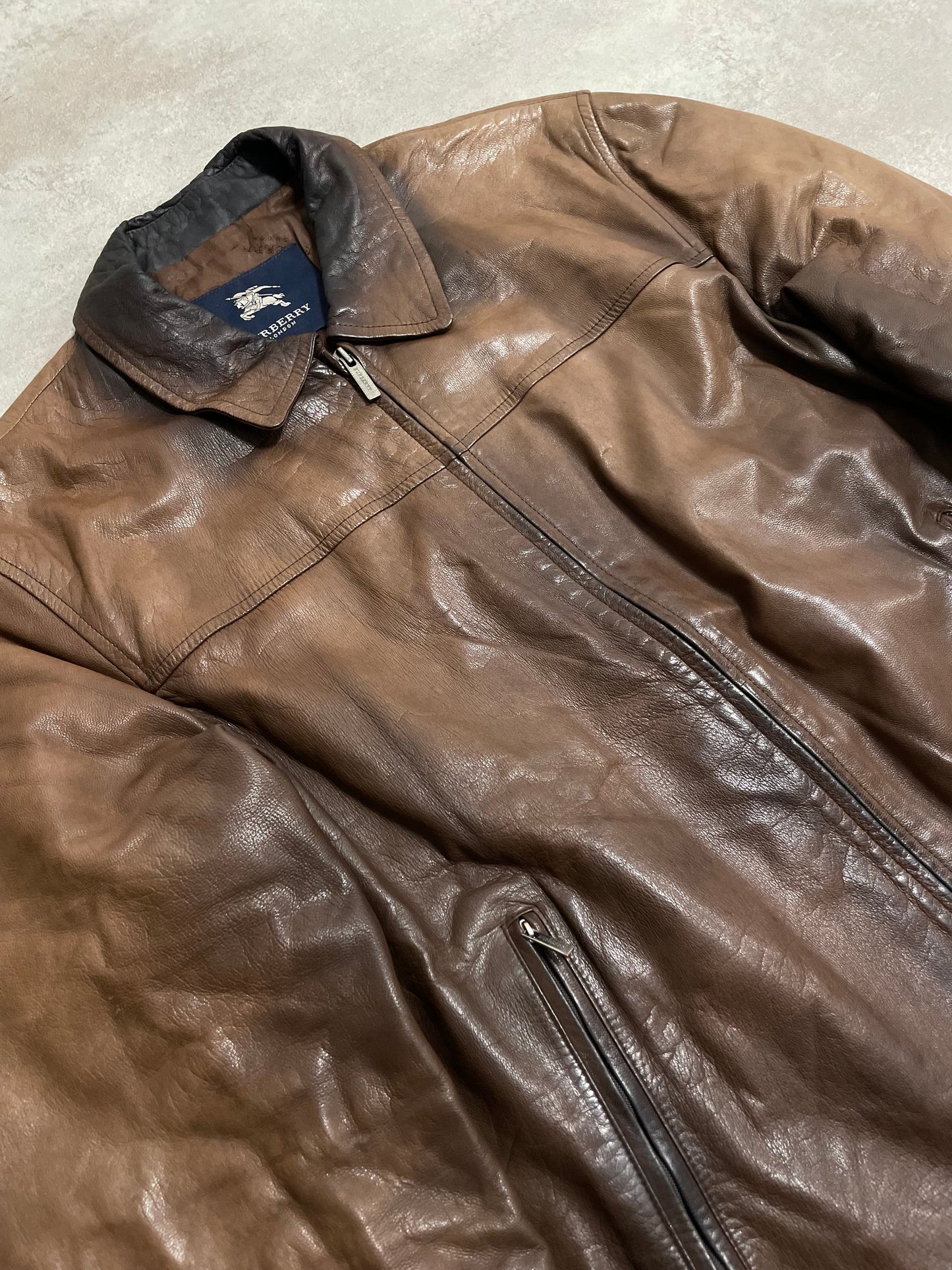 Chaqueta Piel Faded Burberry 00s Vintage - M
