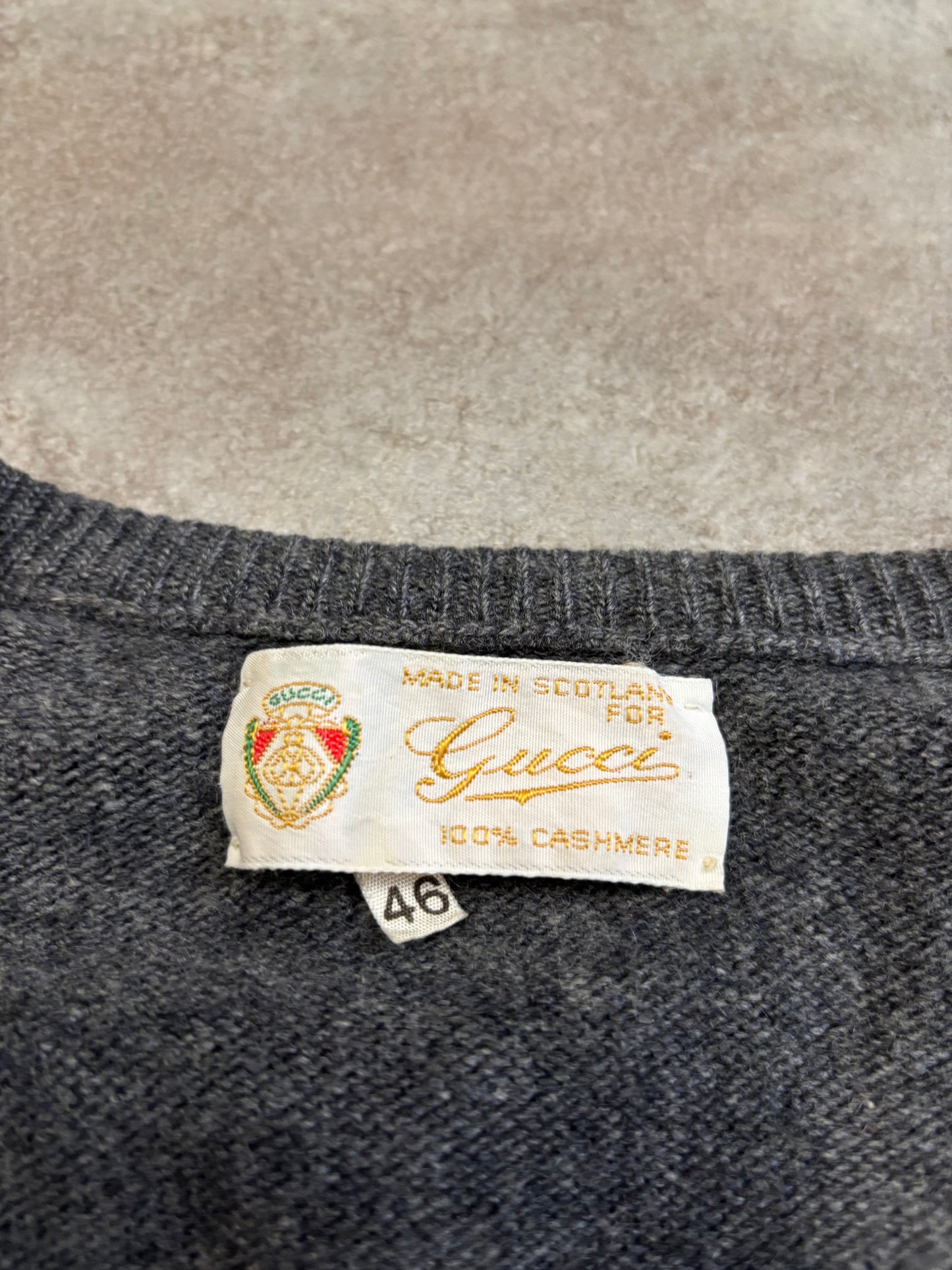 Jersey Cuello Pico Lana Gucci 80s Vintage - M