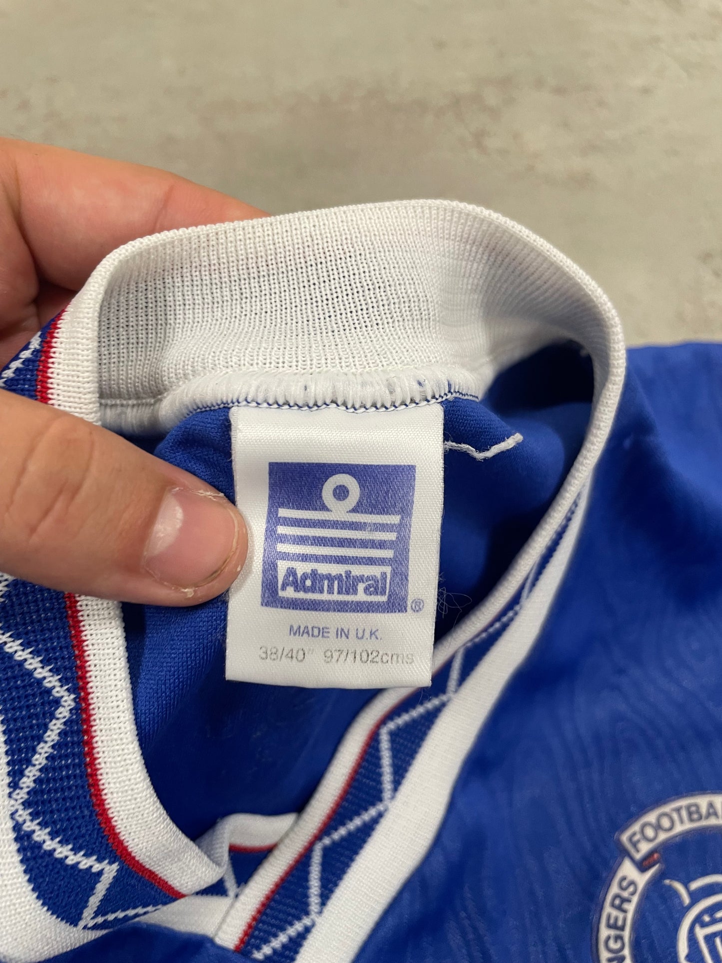 Camiseta Fútbol Vintage Admiral 1990-92 Rangers Kit - L