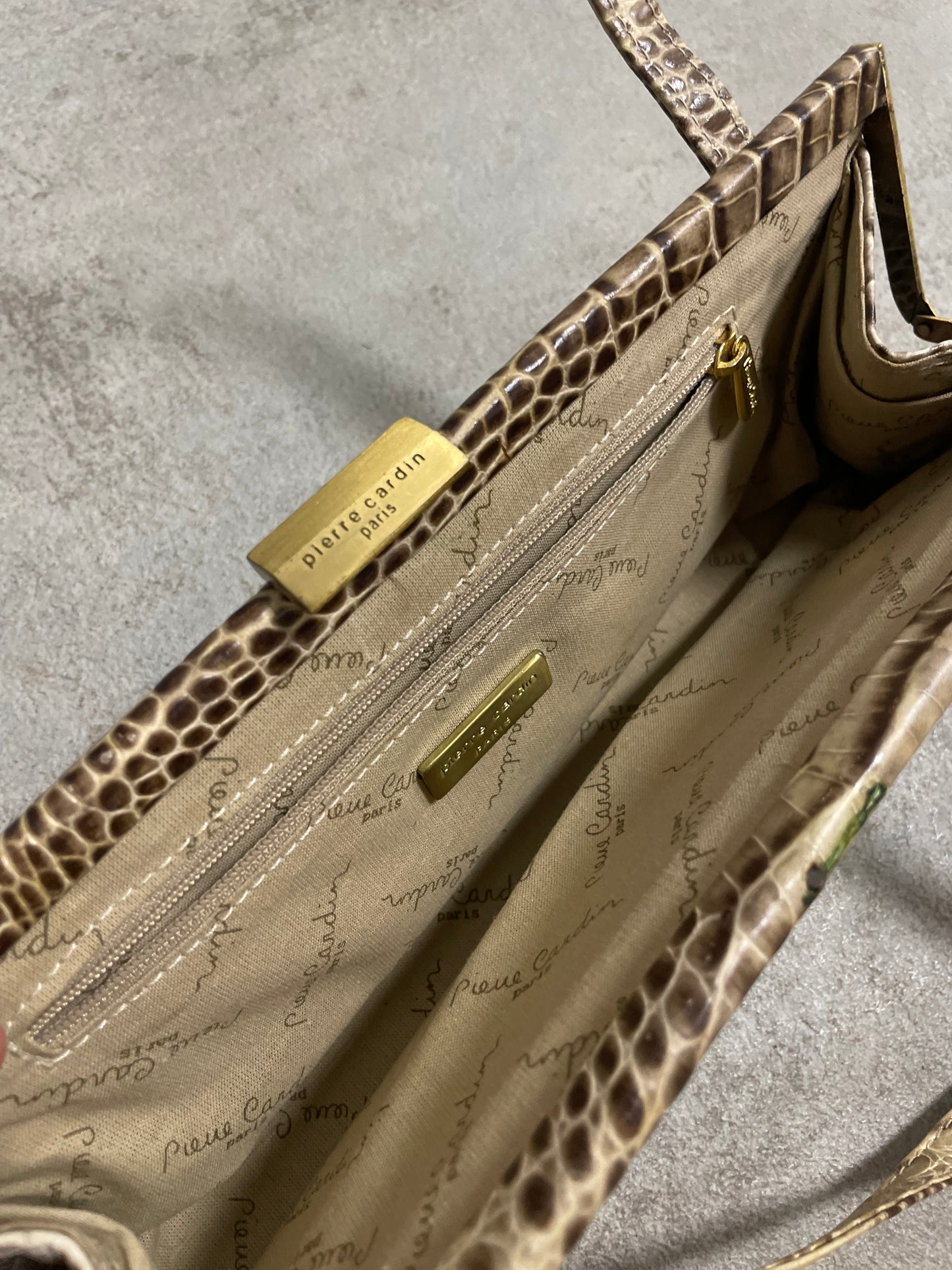 Bolso Baguette Piel ‘Estampado Cocodrilo’ Pierre Cardin 90s Vintage