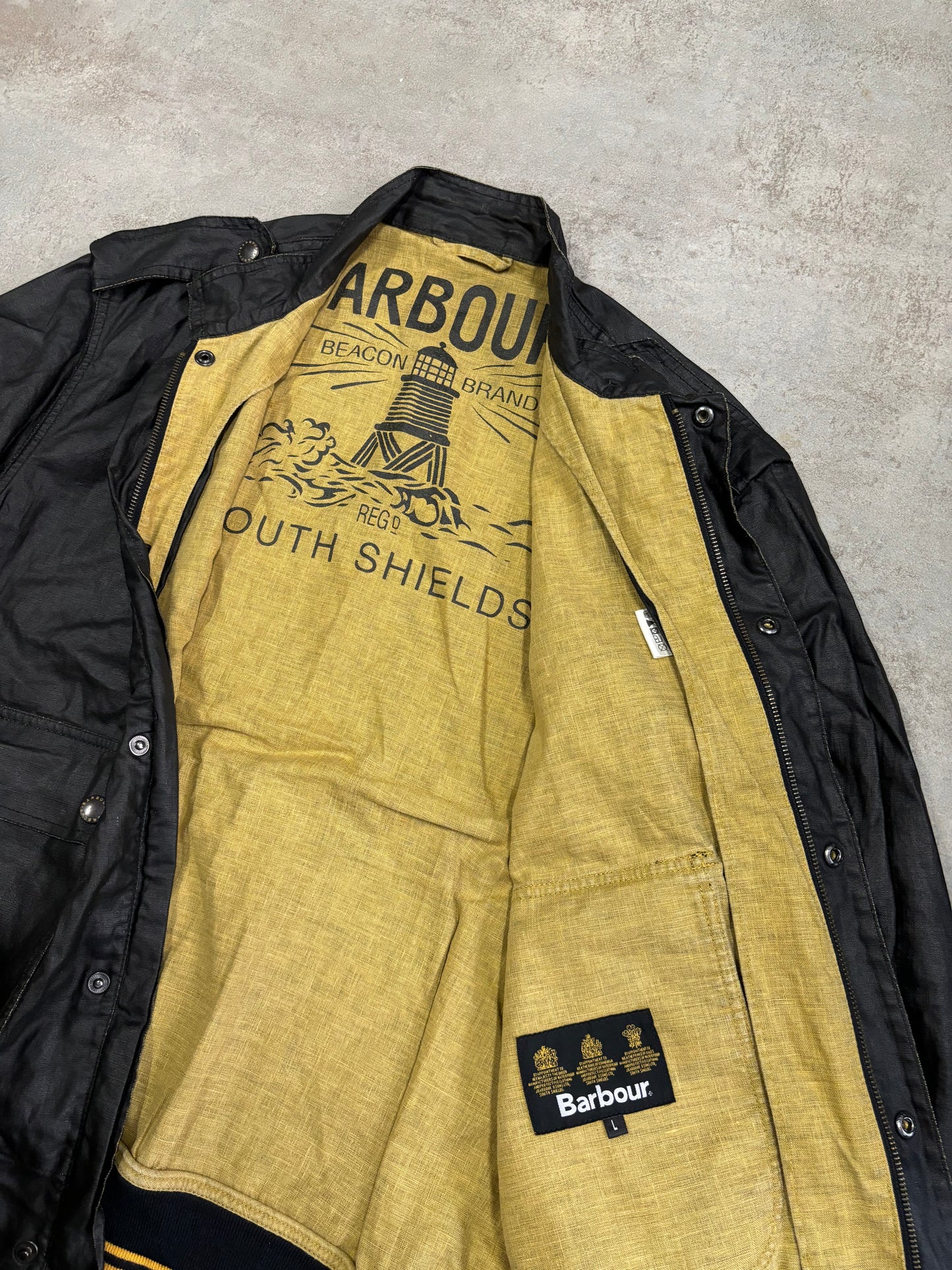 Chaqueta Cuero Encerada Barbour 00s Vintage - L
