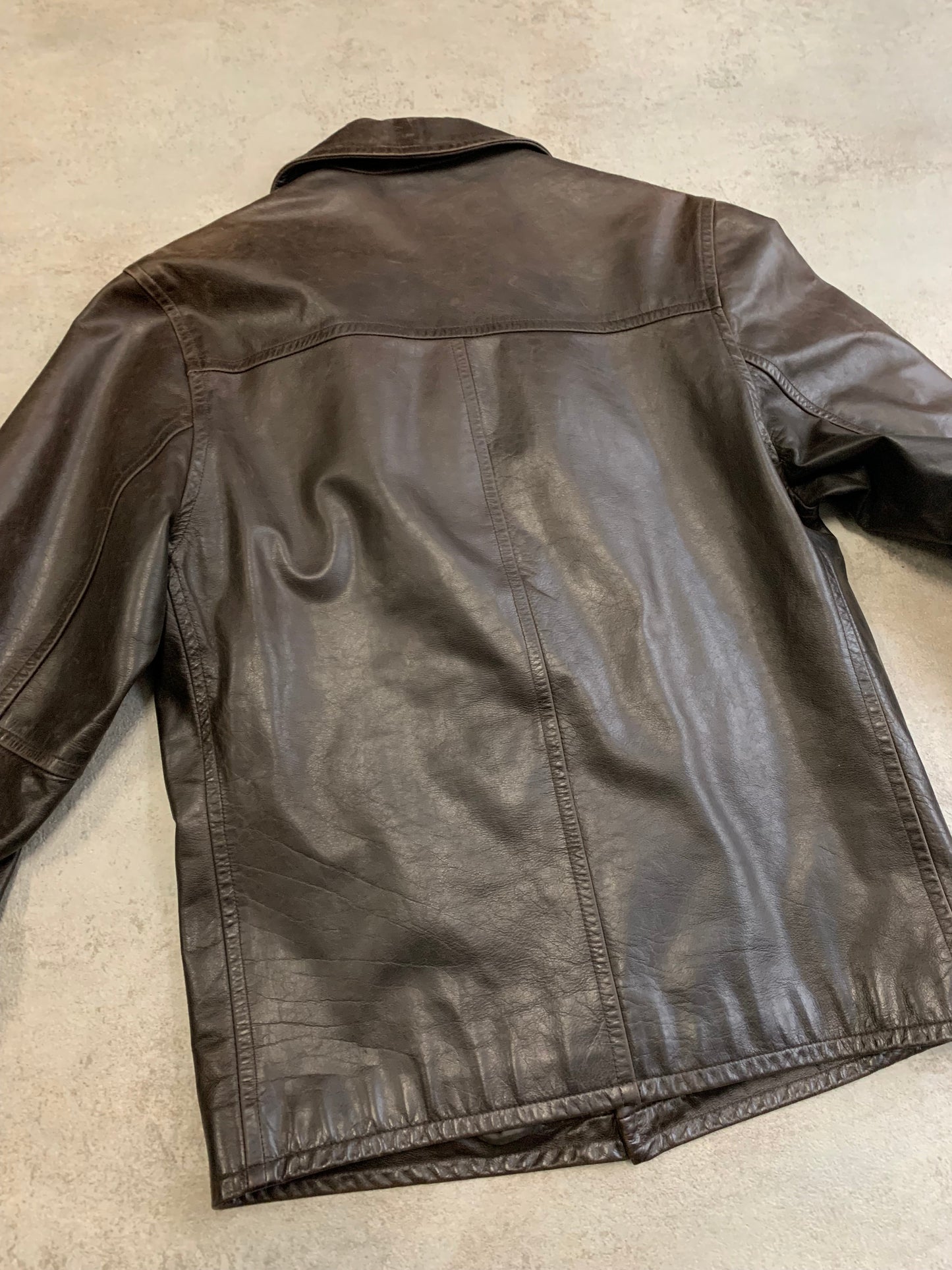 Chaqueta Larga Cuero Schott 90s Vintage - M