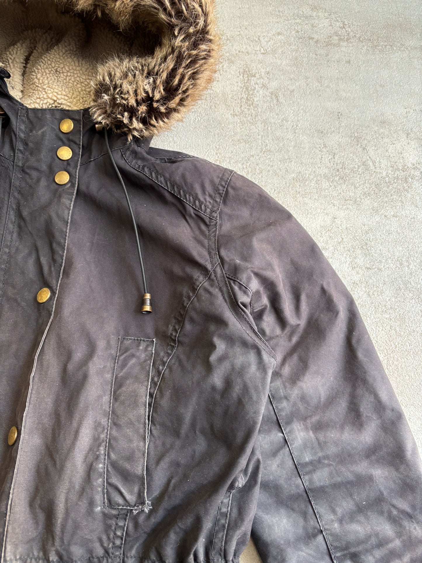 Parka Barbour Kelsall Waxed Cotton 00s Vintage - S Woman