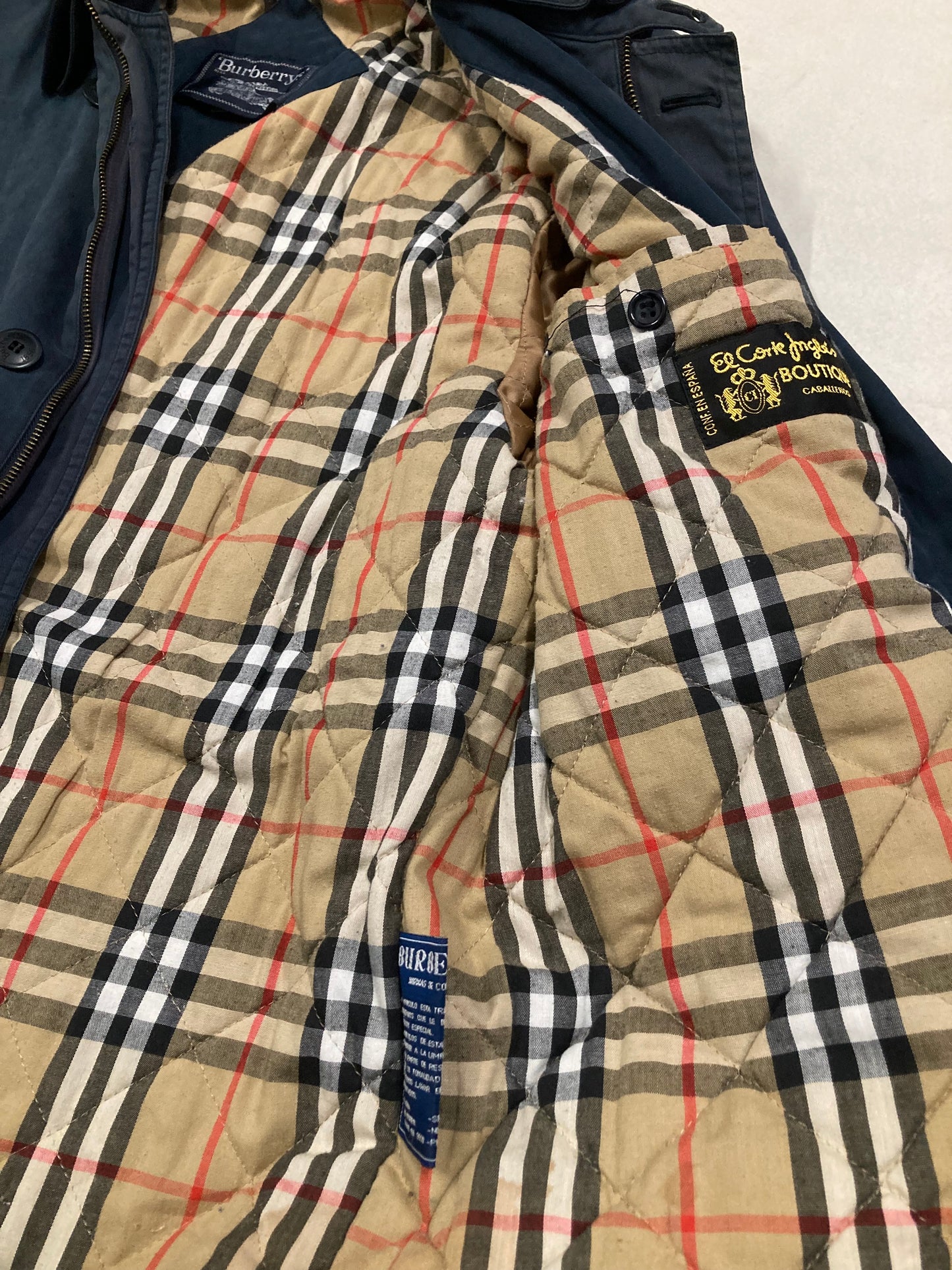 Abrigo Largo Burberry ‘Novacheck’ 00s Vintage - L
