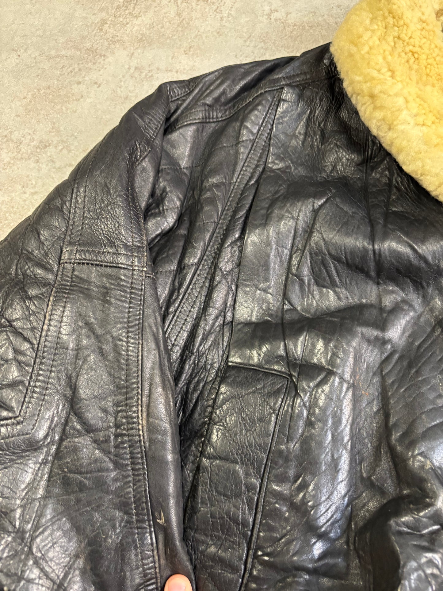 Chaqueta Cargo Cuero Cortefiel 00s Vintage - M