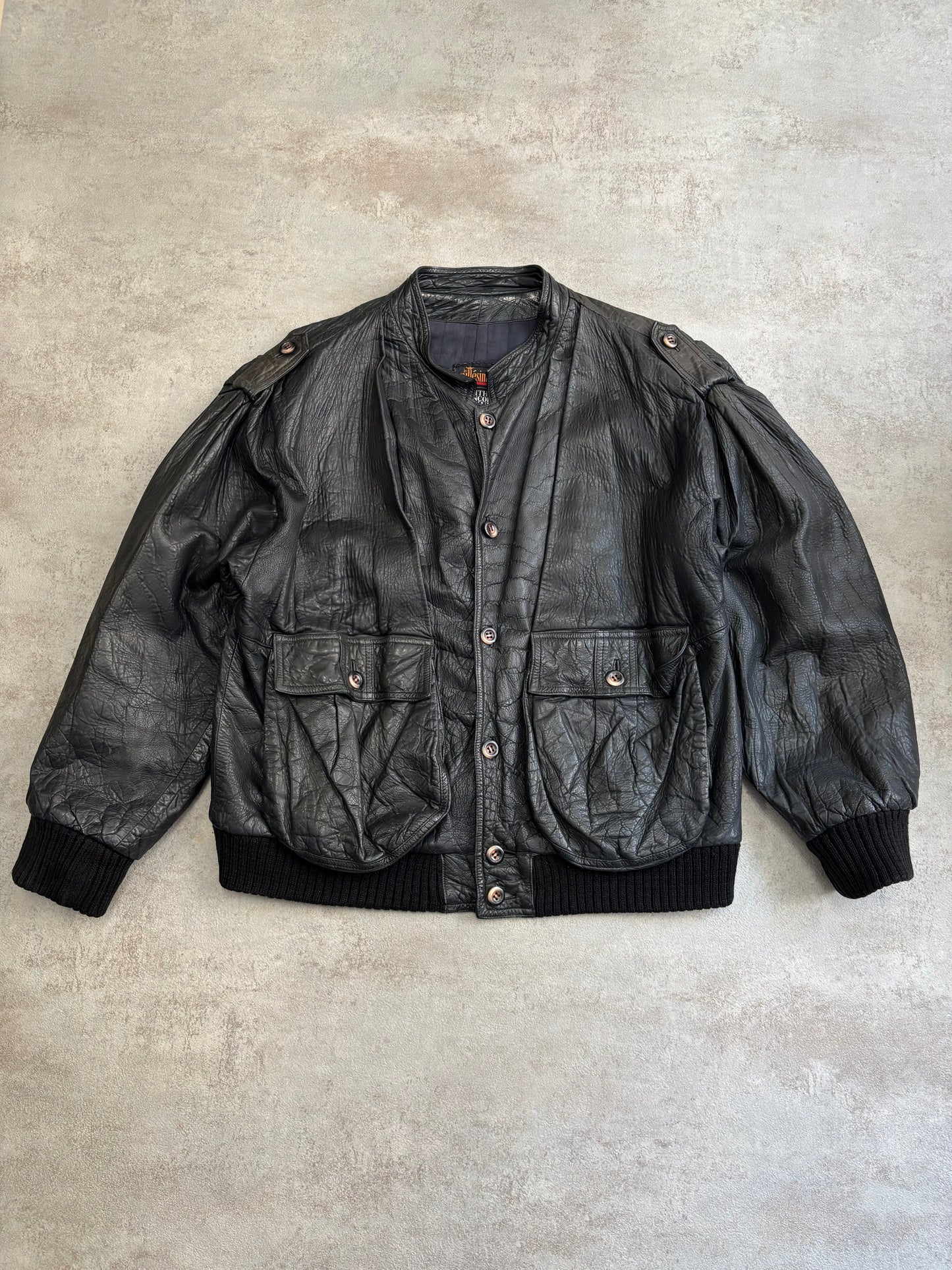 Chaqueta Cuero 100% Marithé François et Girbaud ‘Millésimes’ 90s Vintage - L
