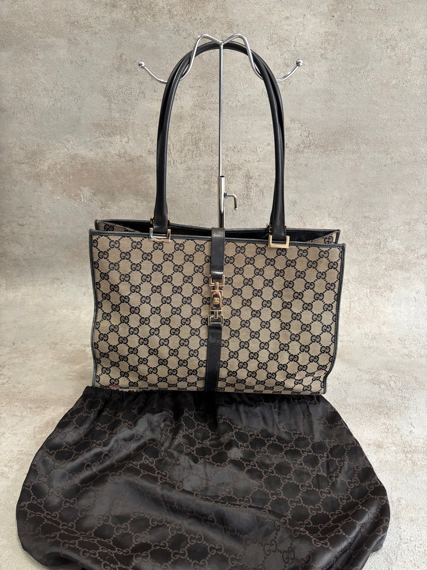 Bolso Totebag de Hombro Jackie Gucci + Guardapolvos Original 00s Vintage