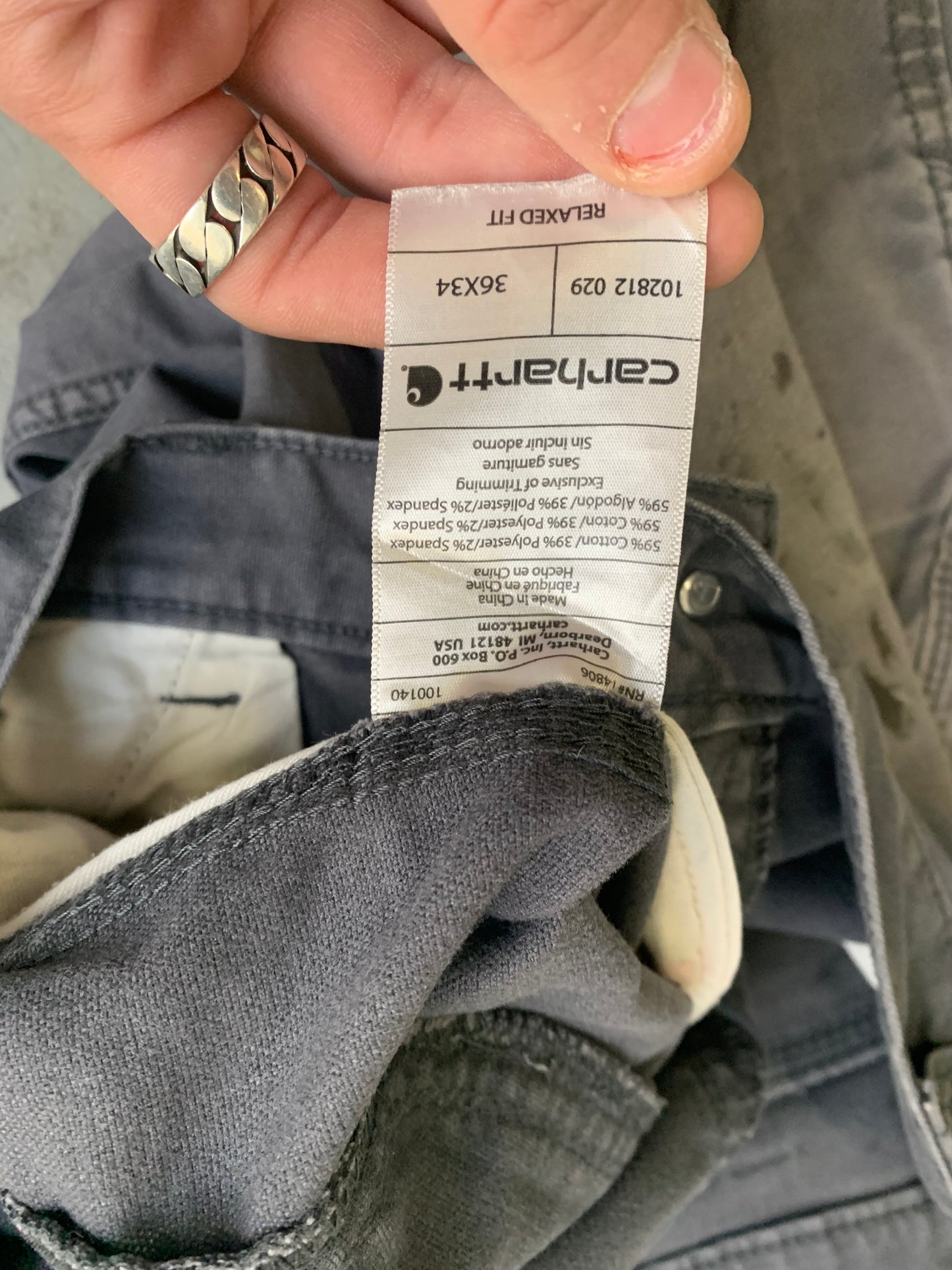Pantalones Rectos Vintage Carhartt Trashed - L