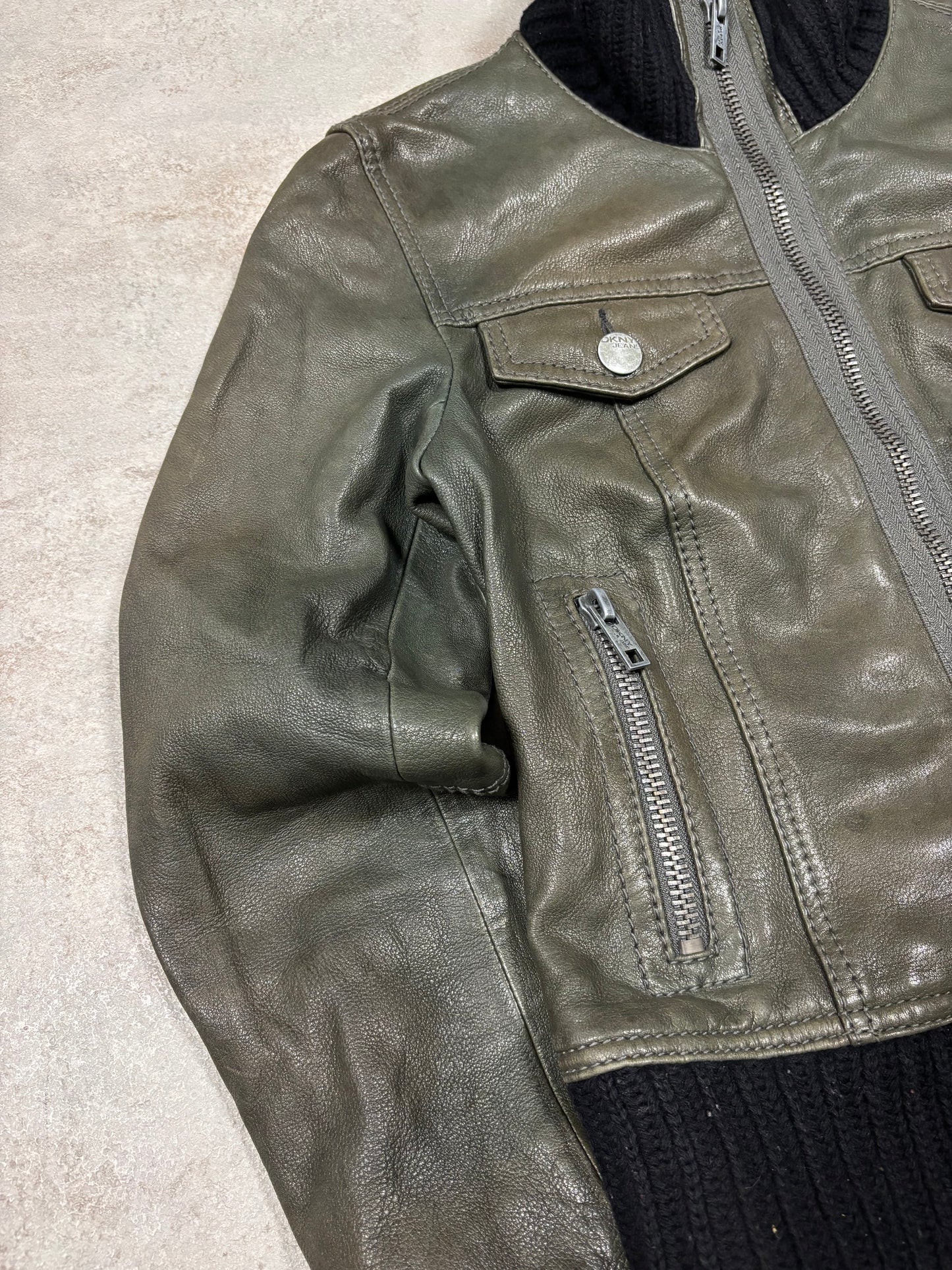 Chaqueta Cuero DKNY 00s Vintage - S