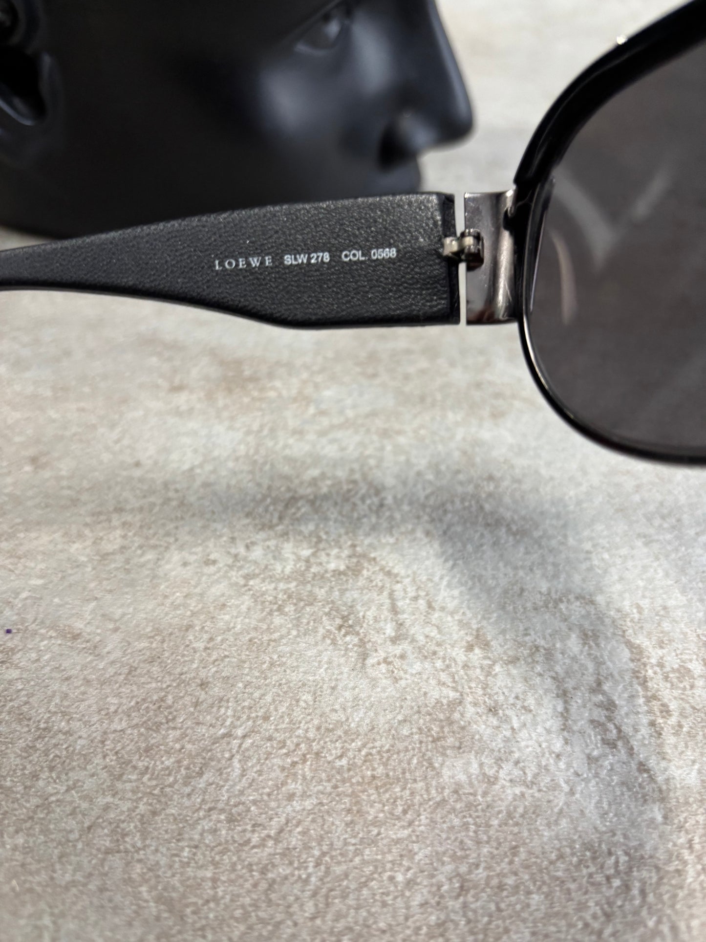 Gafas Aviador Pantalla Loewe Patilla Cuero 00s Vintage