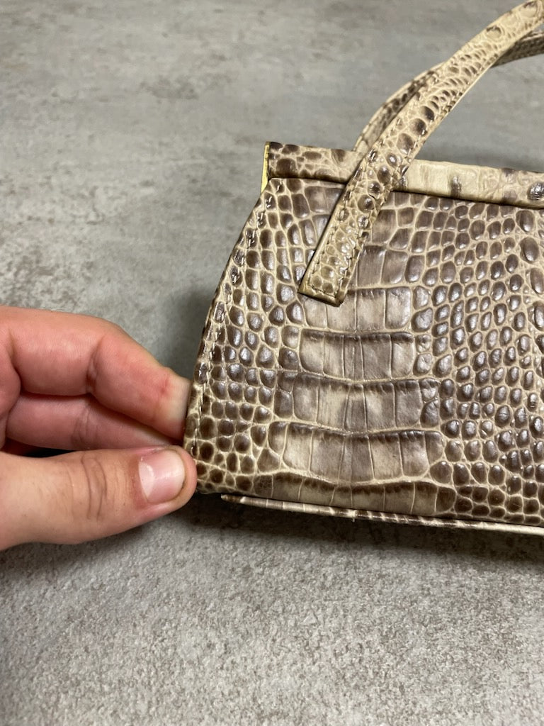 Bolso Baguette Piel ‘Estampado Cocodrilo’ Pierre Cardin 90s Vintage