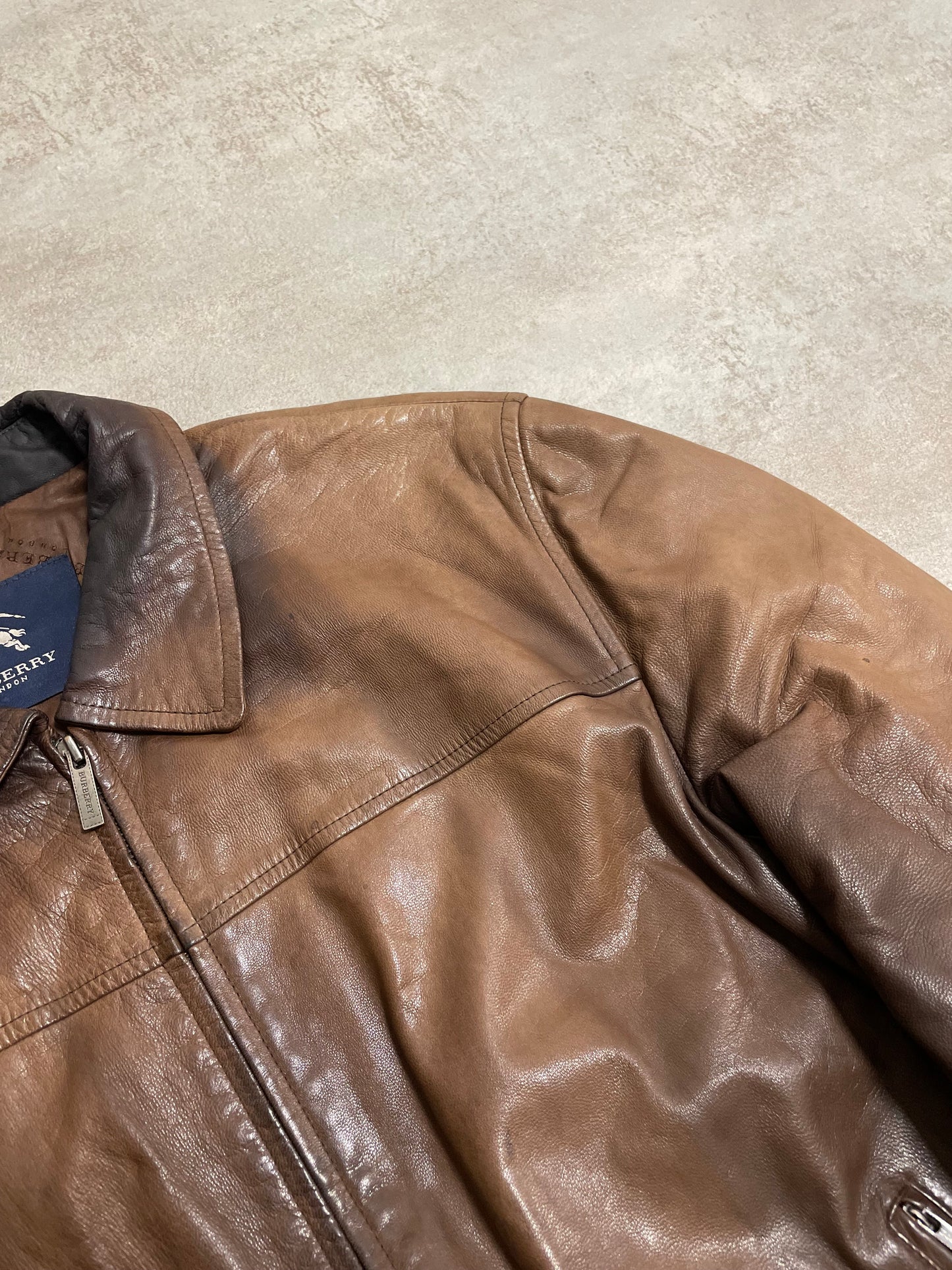 Chaqueta Piel Faded Burberry 00s Vintage - M