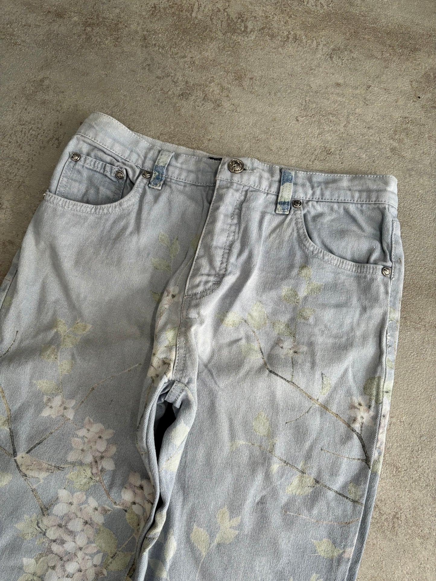 Pantalones Full Print Roberto Cavalli 90s Vintage -S