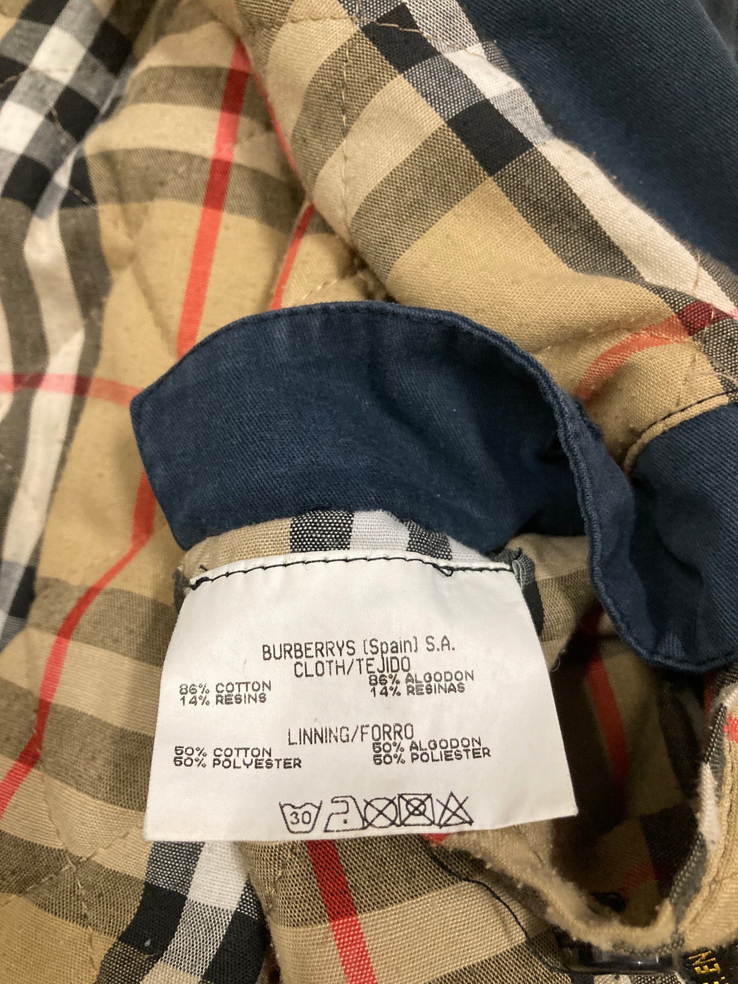 Abrigo Largo Burberry ‘Novacheck’ 00s Vintage - L