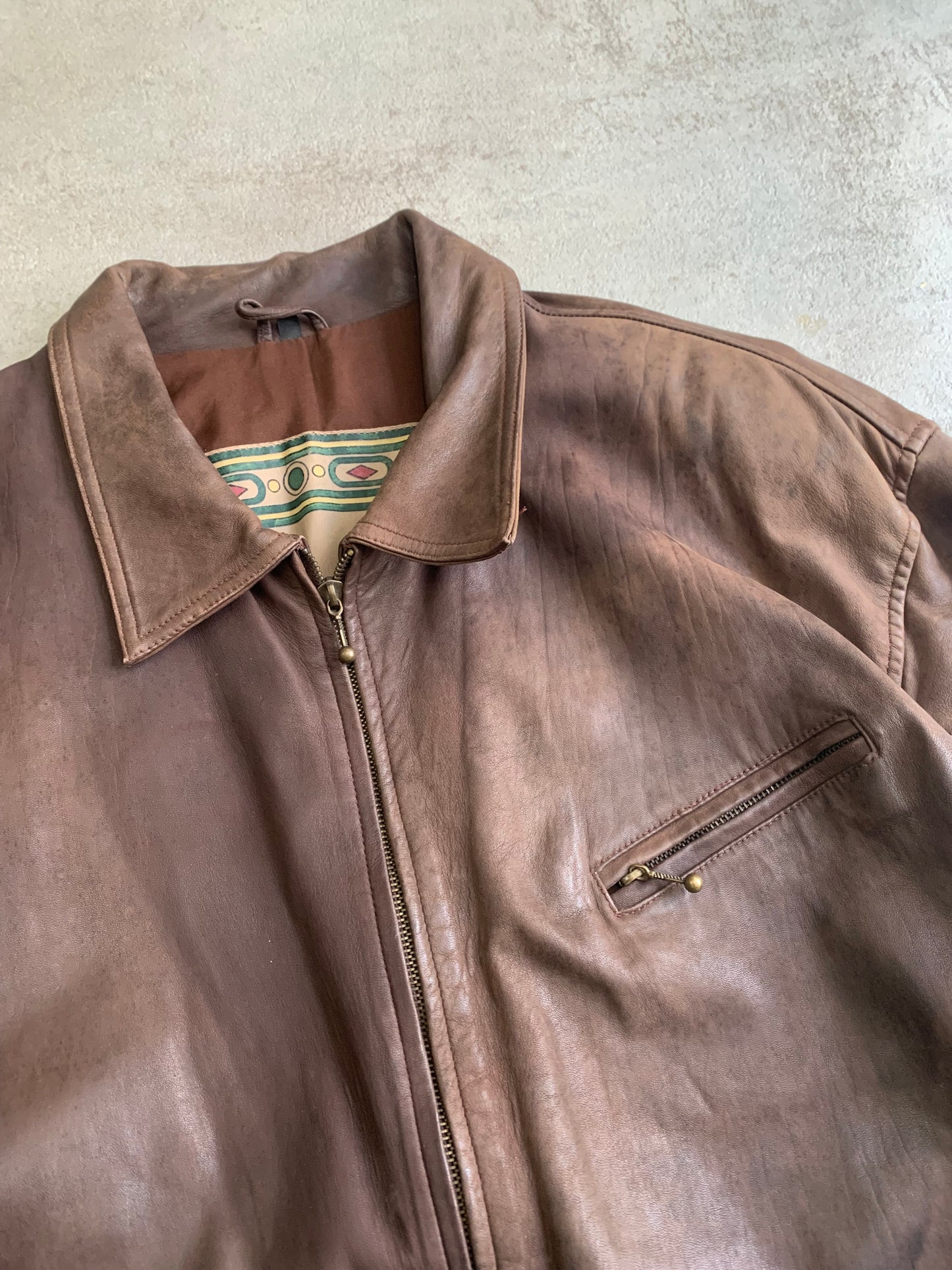Chaqueta Cuero Vintage Hugo Boss 90’s - L