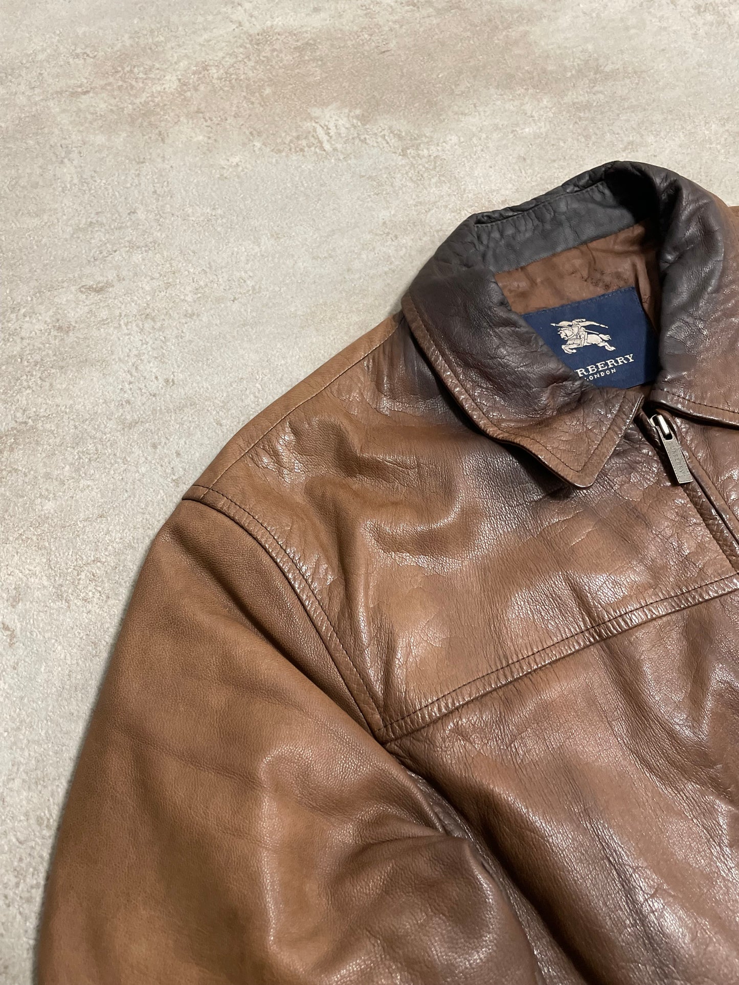Chaqueta Piel Faded Burberry 00s Vintage - M
