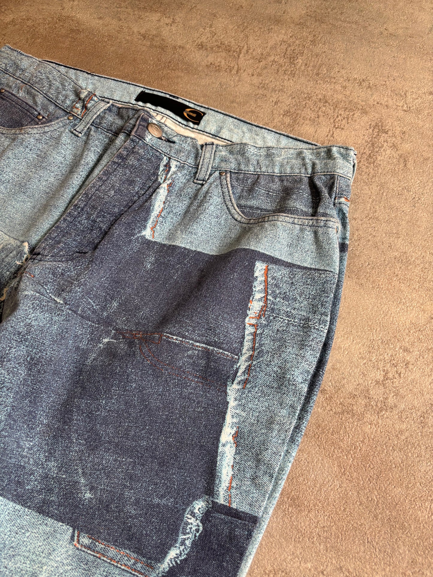 Pantalones Archive ‘Full Jeans Print’ Just Cavalli 00s Vintage - L Woman