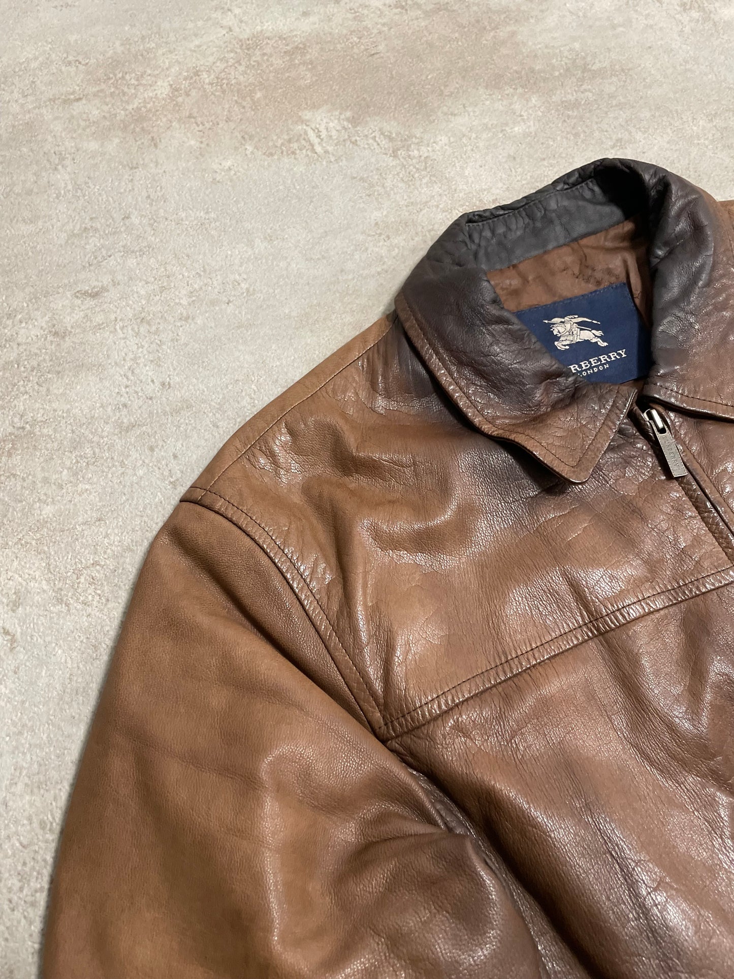 Chaqueta Piel Faded Burberry 00s Vintage - M