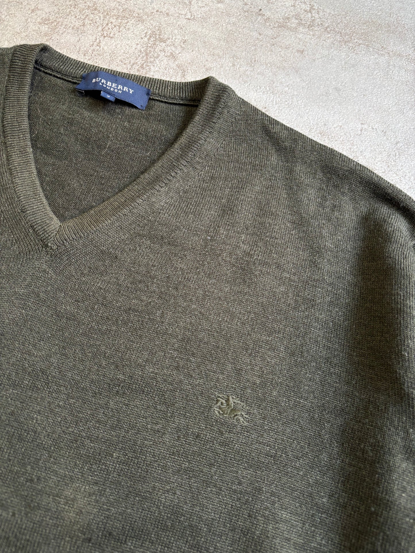 Jersey Cuello Pico Burberry 00s Vintage - L