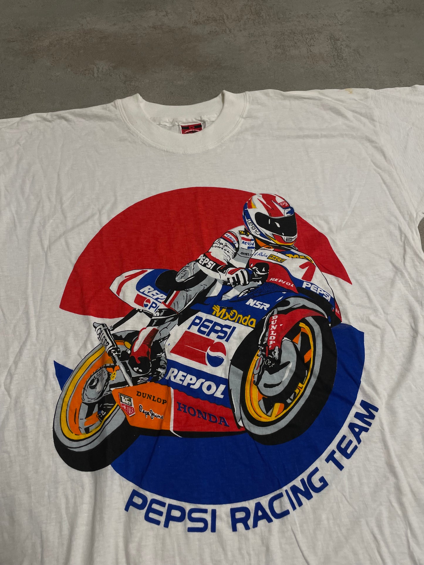 Camiseta ‘Single Stitch’ Racing Pepsi 90s Vintage - XL