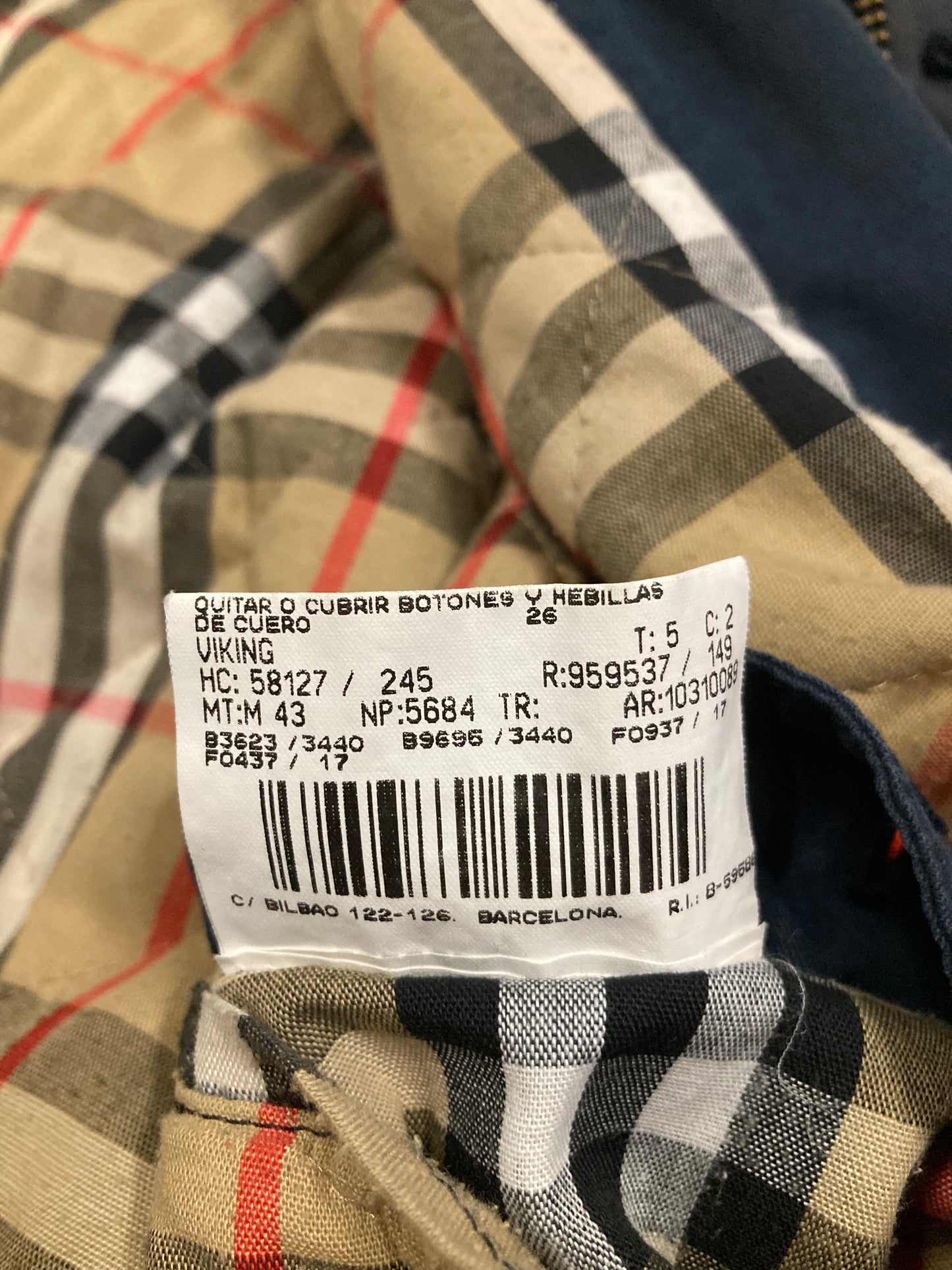 Abrigo Largo Burberry ‘Novacheck’ 00s Vintage - L
