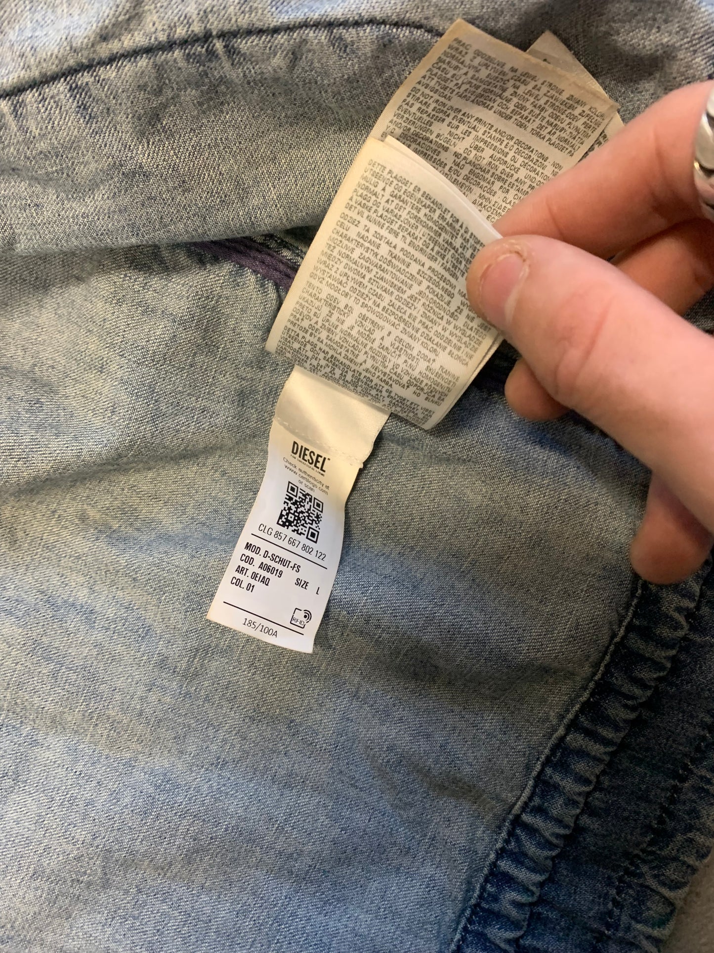 Chaqueta Denim Diesel D-Schut Multipocket Deadstock S/S 2022 - M