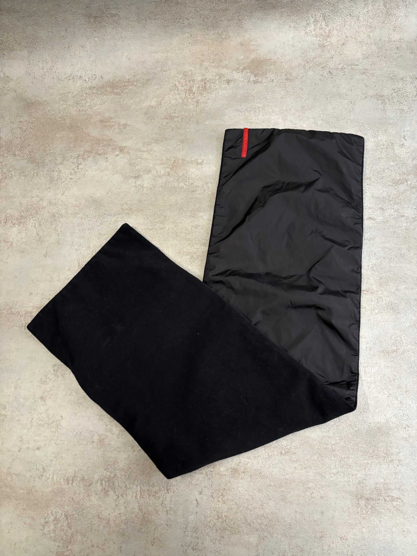 Bufanda Doble Textura Nylon Prada 00s Vintage