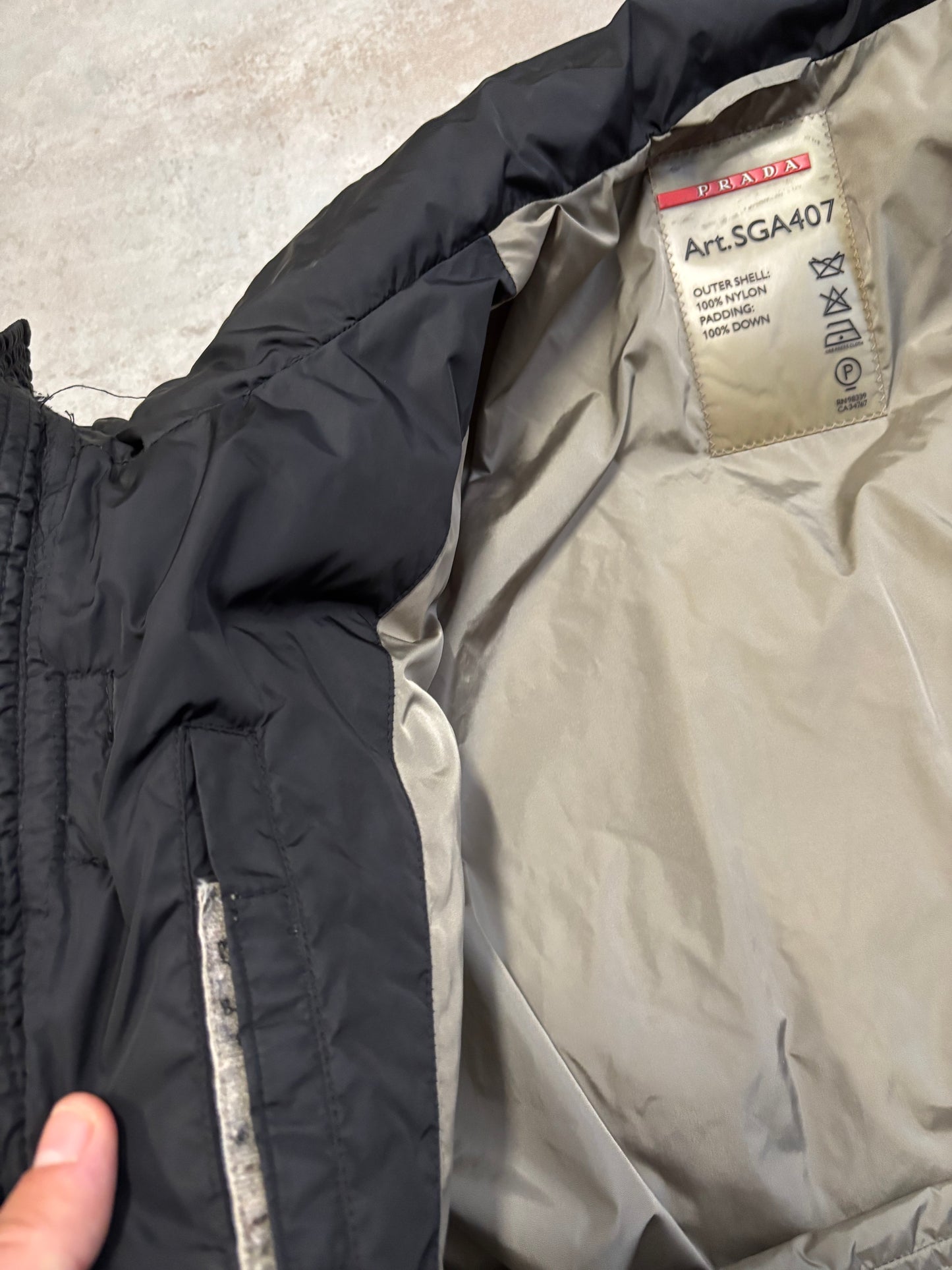 Abrigo Largo Acolchado Prada 00s Vintage - L