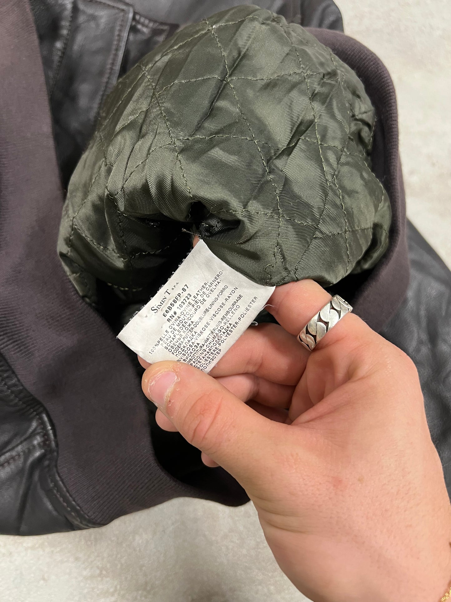 Chaqueta Cuero Aviador Vintage Armani Jeans 00’s - L