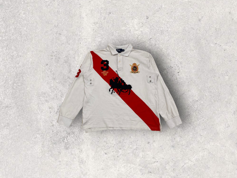 Polo Manga Larga Ralph Lauren ‘All Embroidered’ 90s Vintage - S