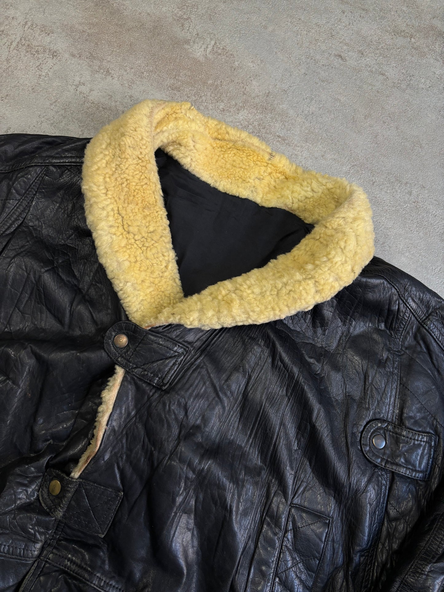 Chaqueta Cargo Cuero Cortefiel 00s Vintage - M