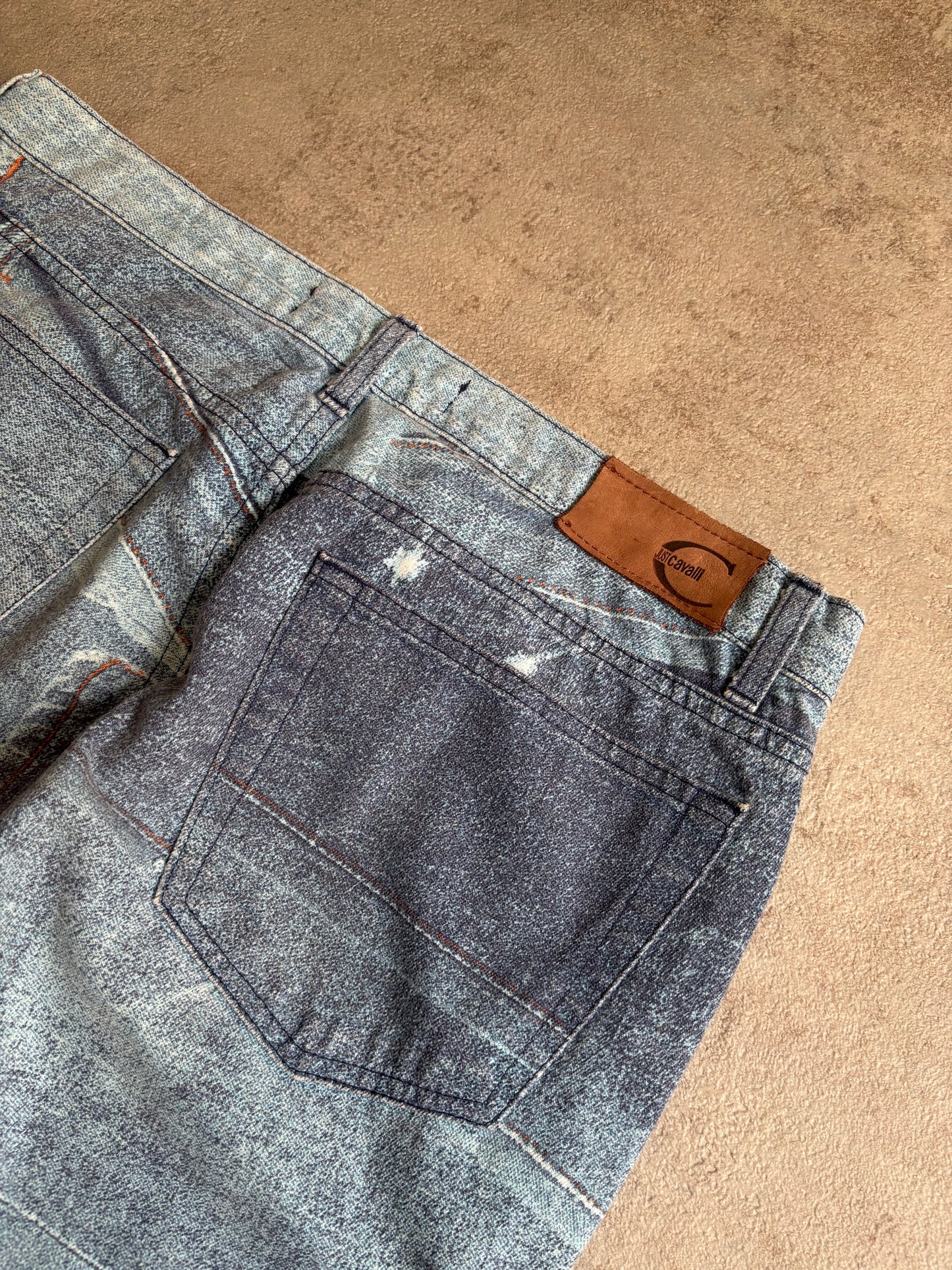 Pantalones Archive ‘Full Jeans Print’ Just Cavalli 00s Vintage - L Woman