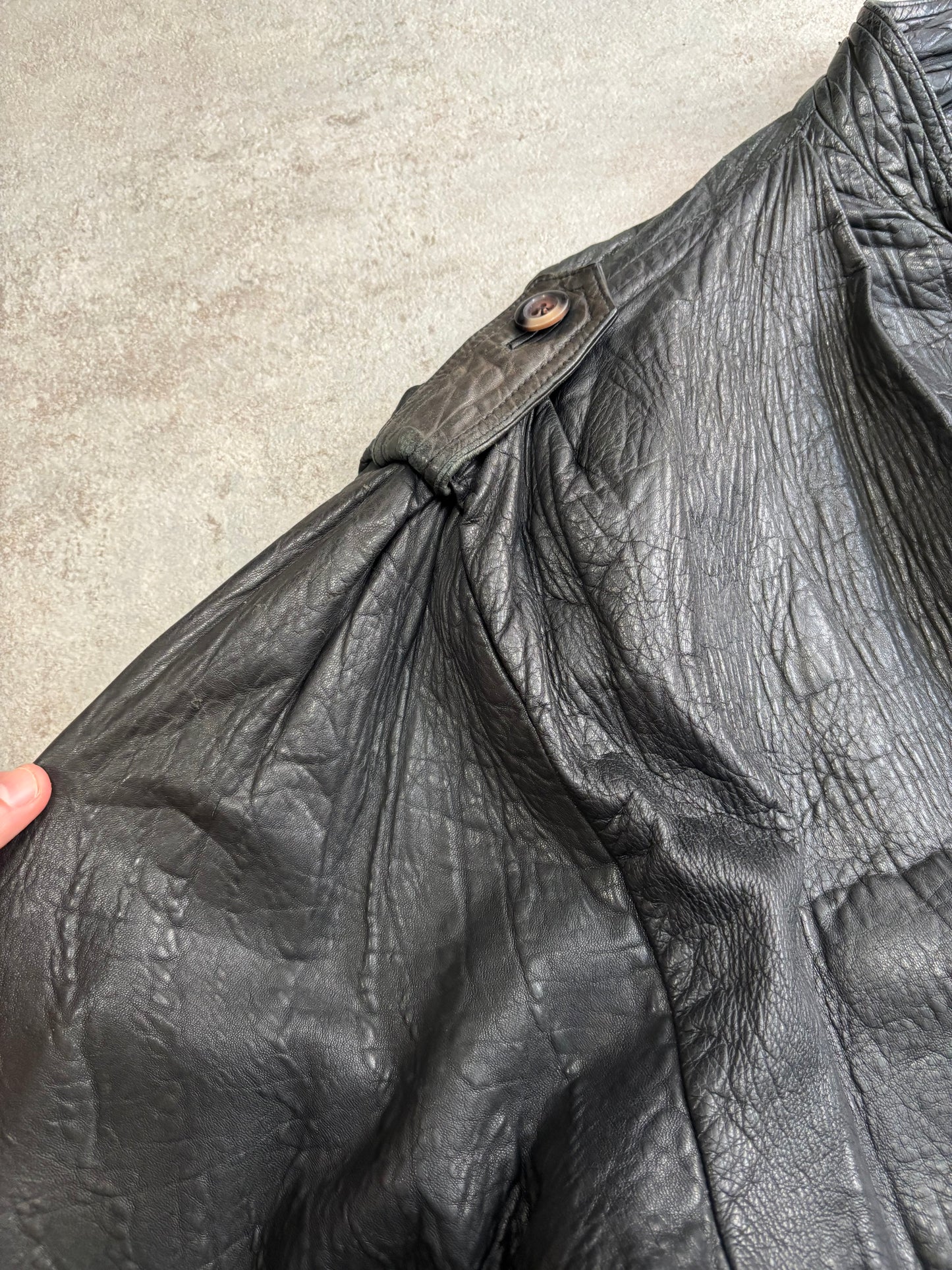 Chaqueta Cuero 100% Marithé François et Girbaud ‘Millésimes’ 90s Vintage - L