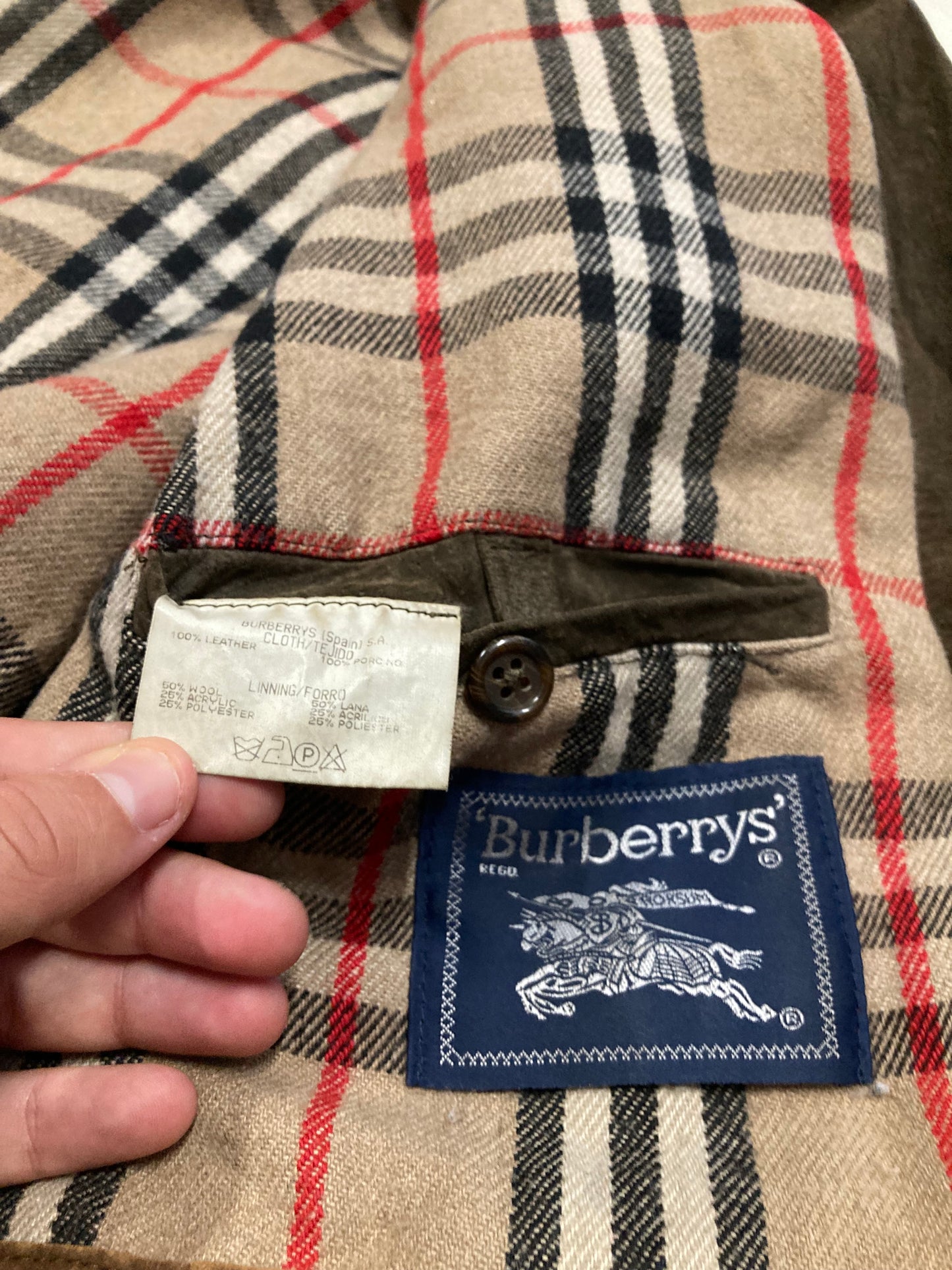 Abrigo Largo Burberry ‘Novacheck’ 80s Vintage - L