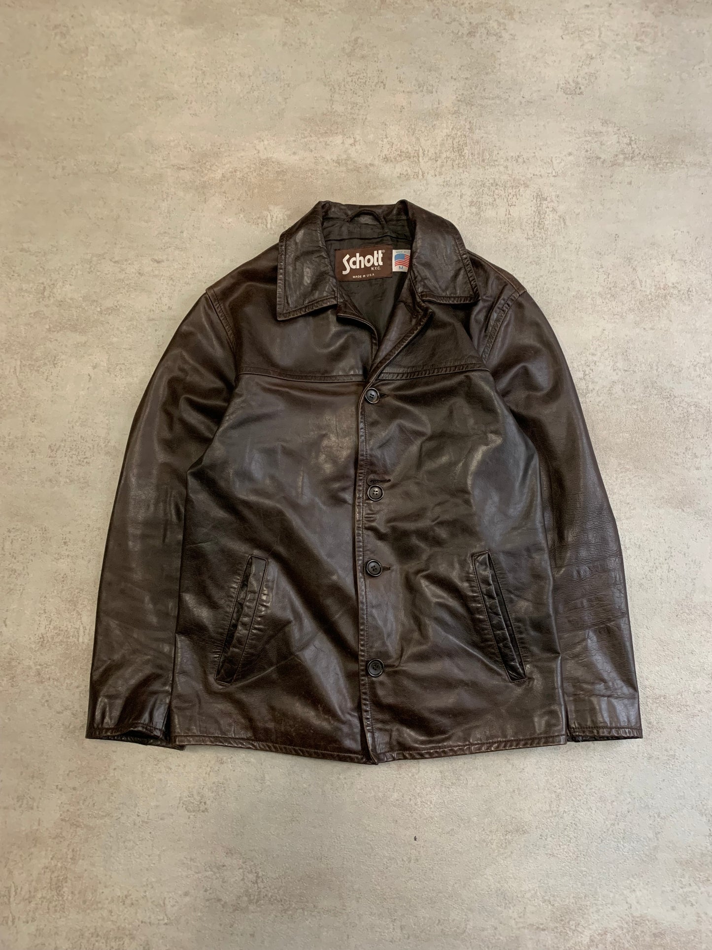 Chaqueta Cuero Vintage Schott Made in USA 90’s - M