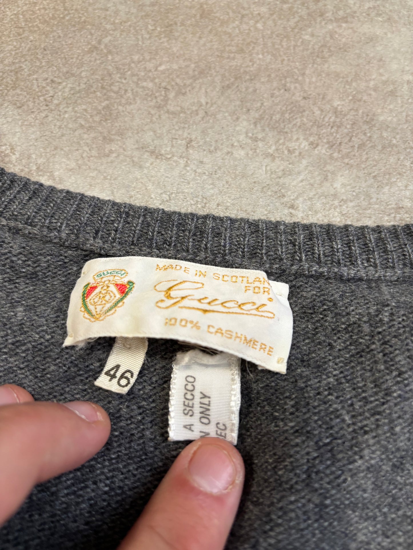 Jersey Cuello Pico Lana Gucci 80s Vintage - M