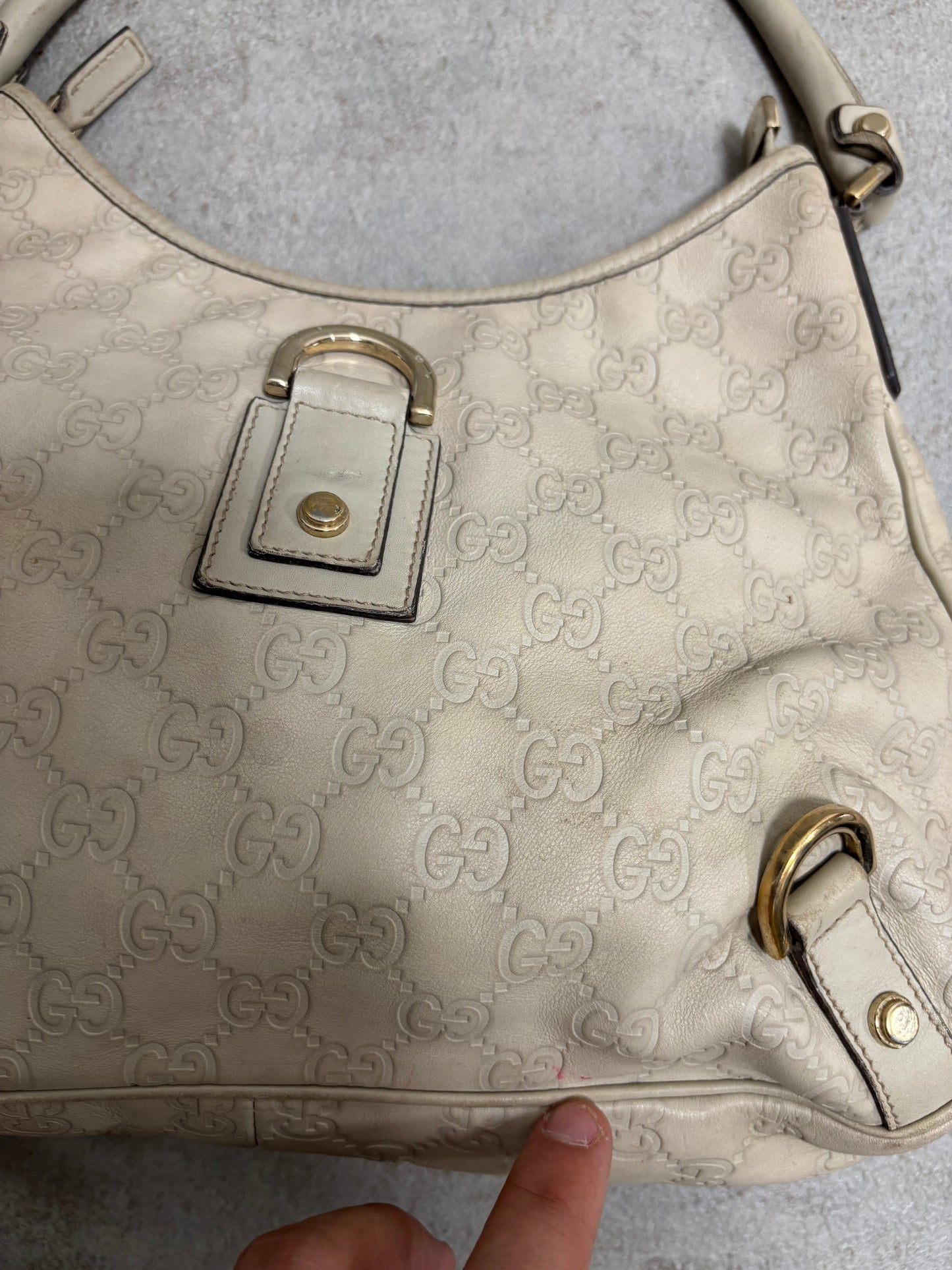 Bolso Hobo D-Ring Abbey Guccissima Cuero Gucci 00s Vintage